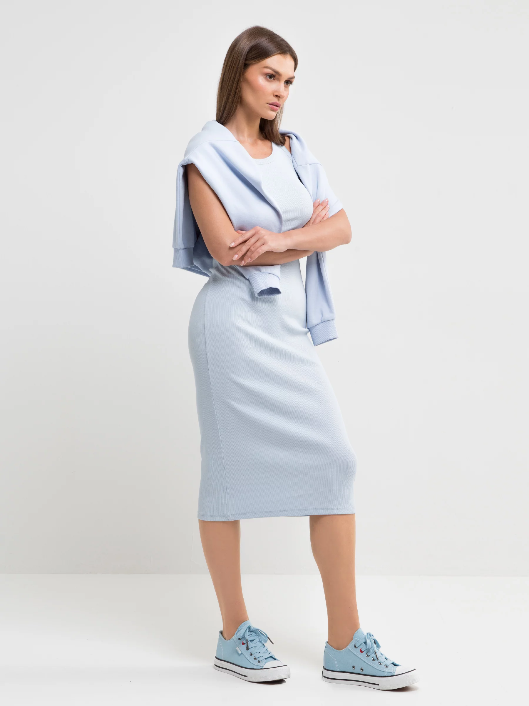 Sukienka damska midi niebieska Maxinassara 400