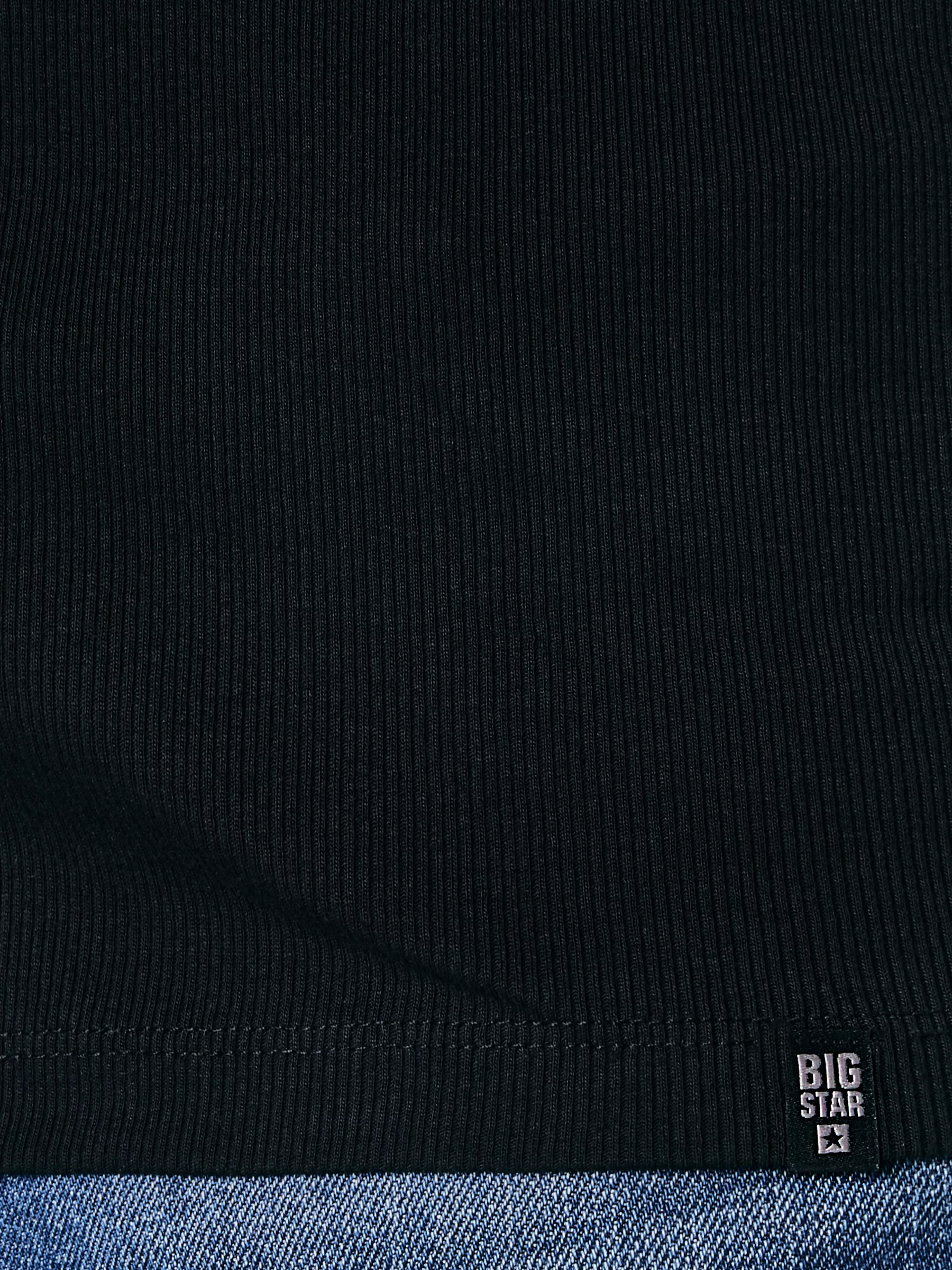 Bluzka męska z prążkowanej dzianiny czarna Icarus 906