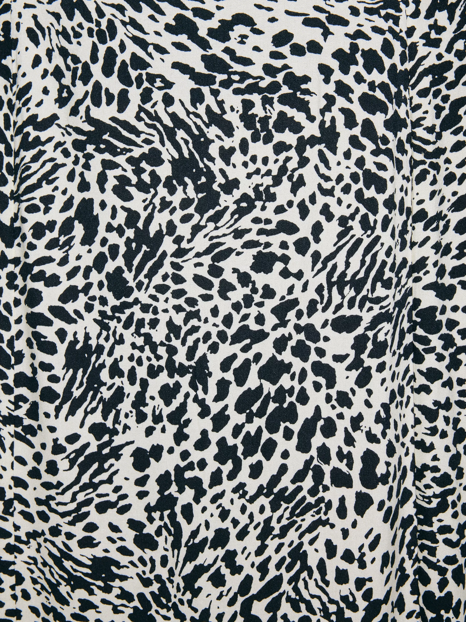 Spódnica damska midi z wiskozy z nadrukiem czarno-kremowa Arcelia 906