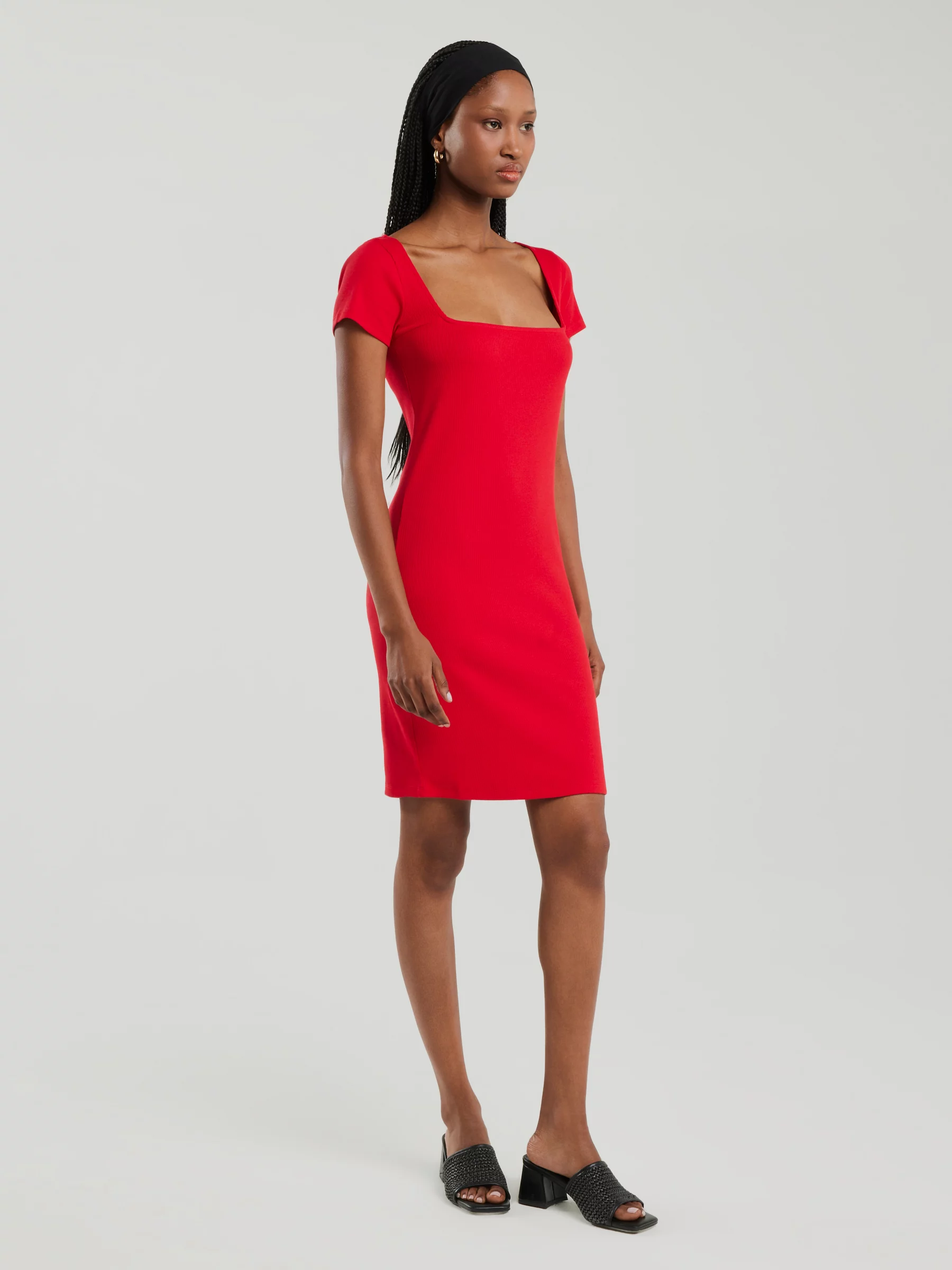 Sukienka damska mini w prążek czerwona Felice 603