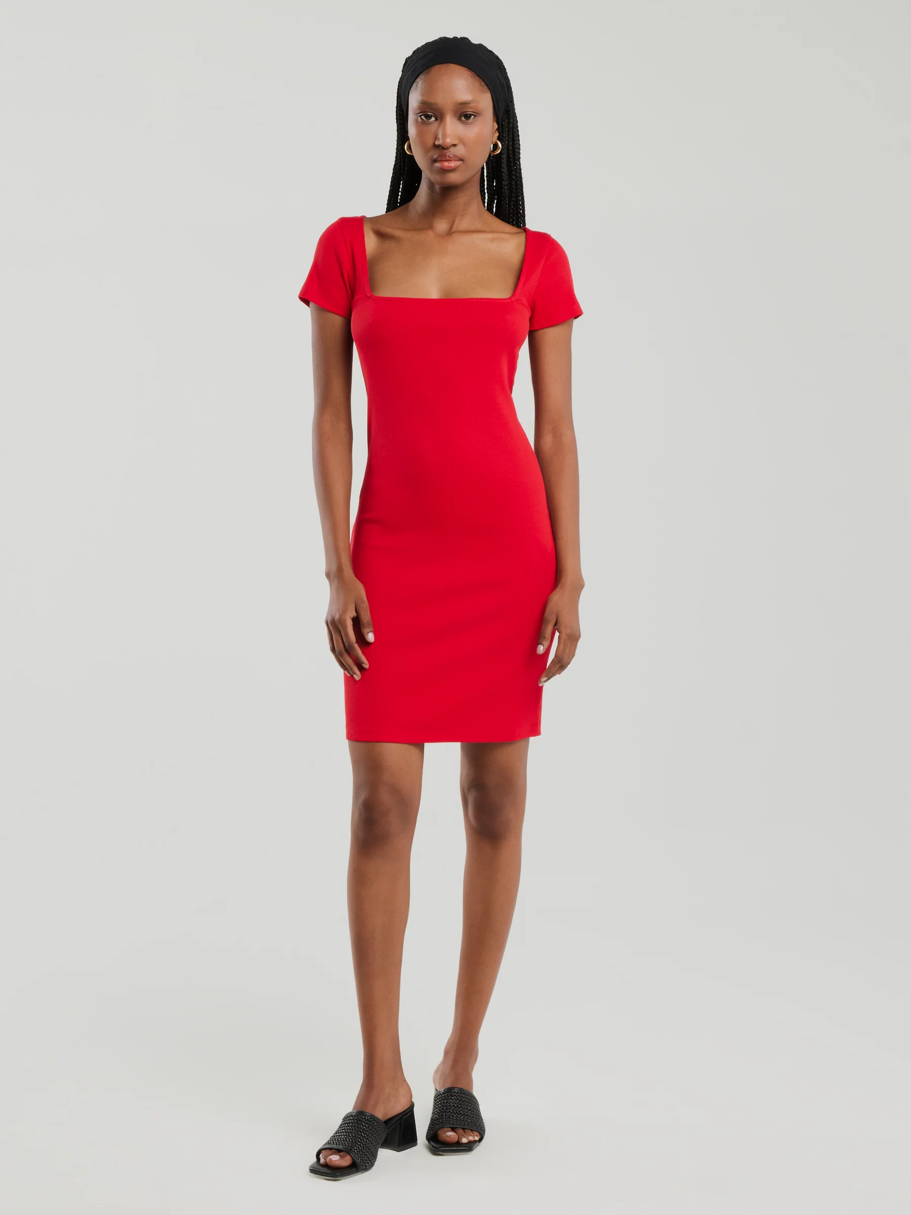 Sukienka damska mini w prążek czerwona Felice 603