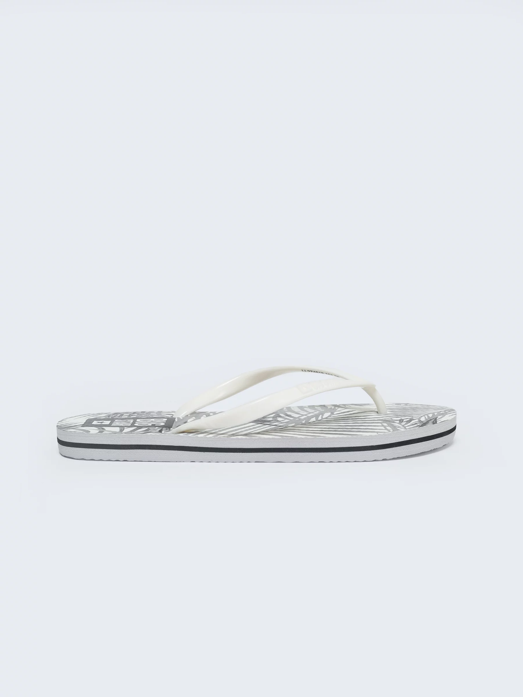 Japonki damskie z motywem roślinnym białe LL274818 101