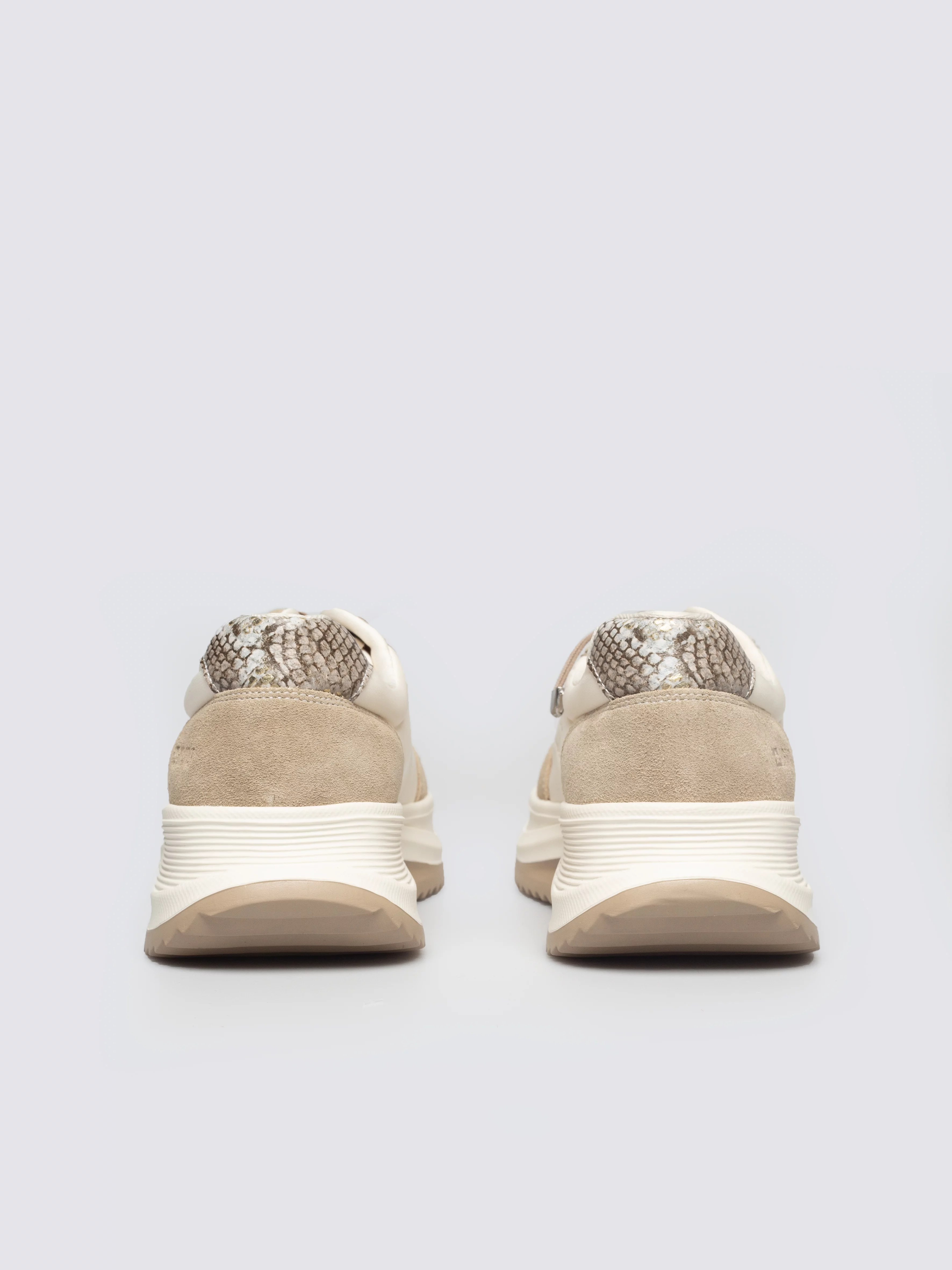 Sneakersy damskie ze skóry naturalnej beżowe RR274A344 800