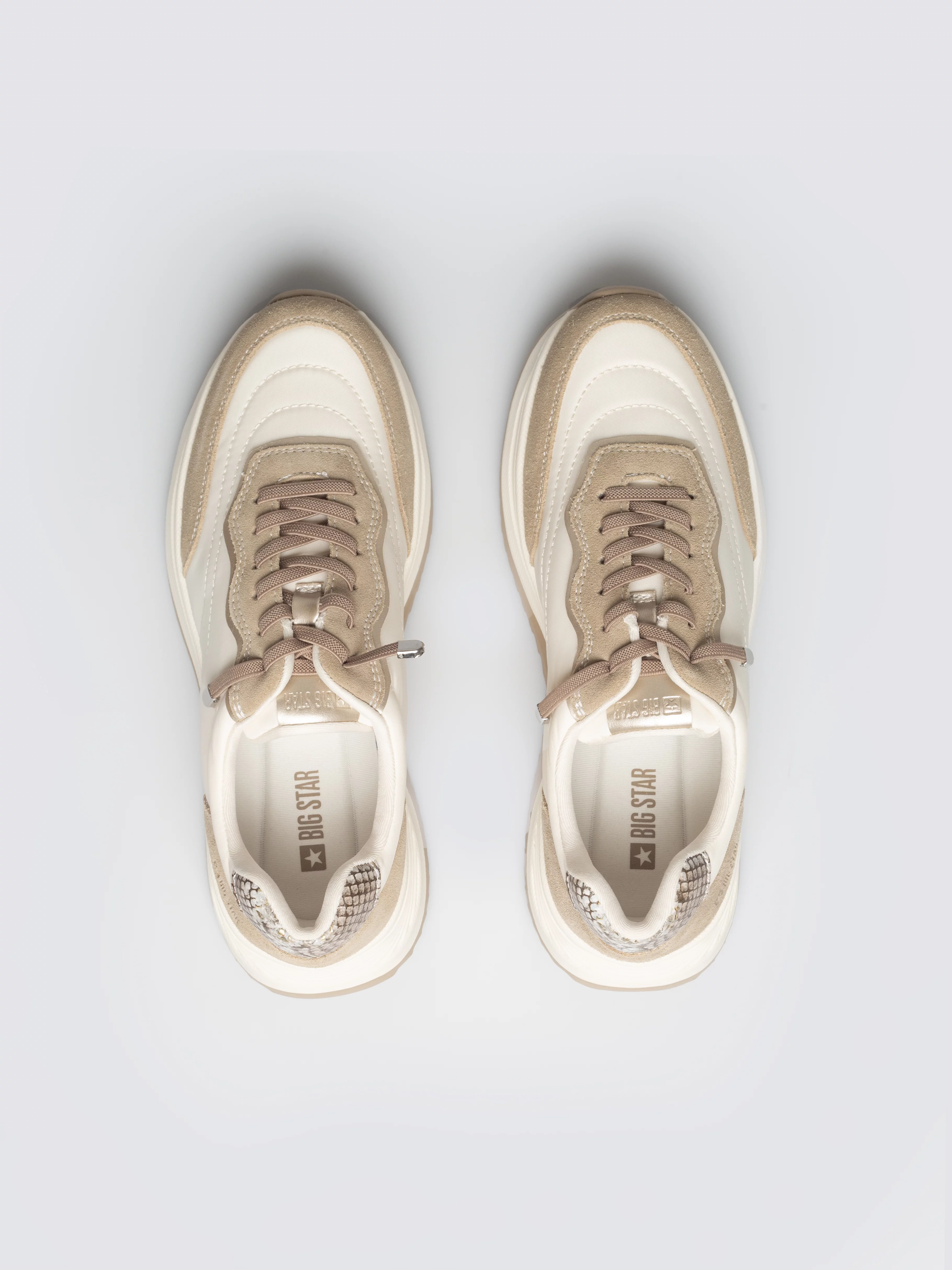 Sneakersy damskie ze skóry naturalnej beżowe RR274A344 800