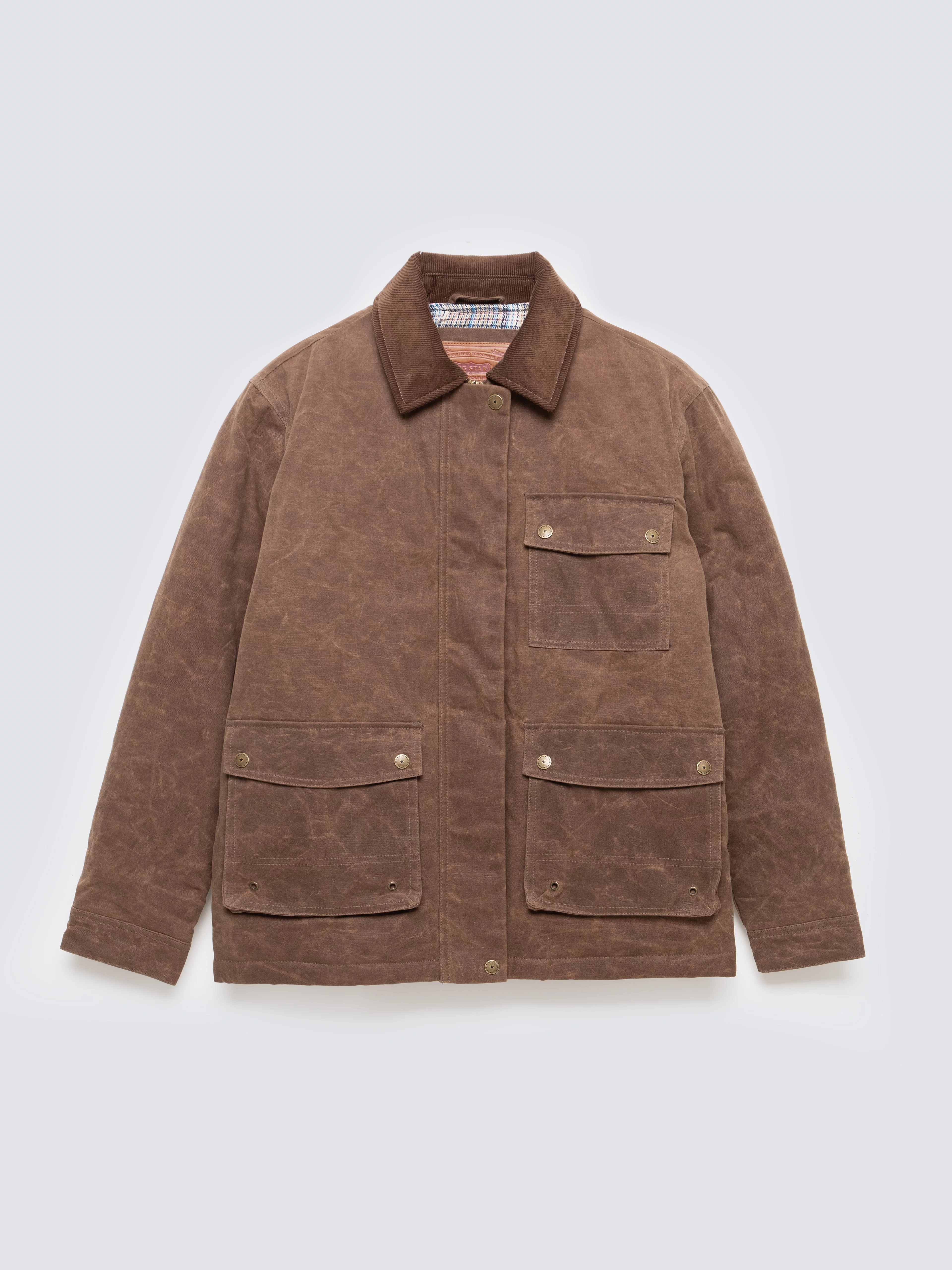 Kurtka damska parka z efektem woskowania brązowa Tormia 803