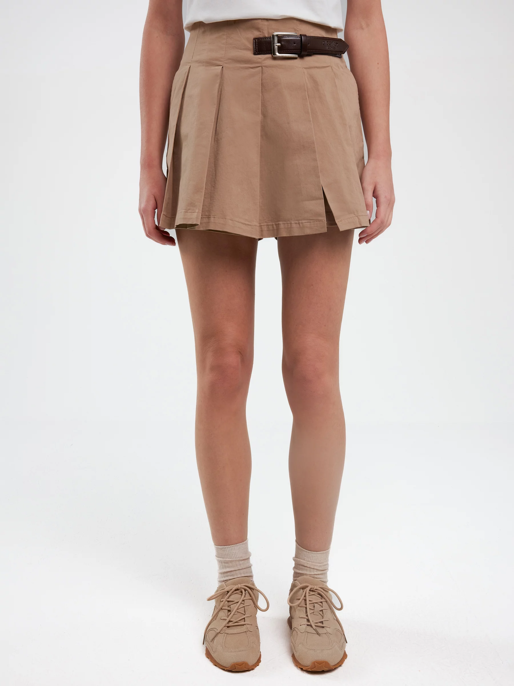 Spódnico-szorty damskie plisowane beżowe Brindi 801