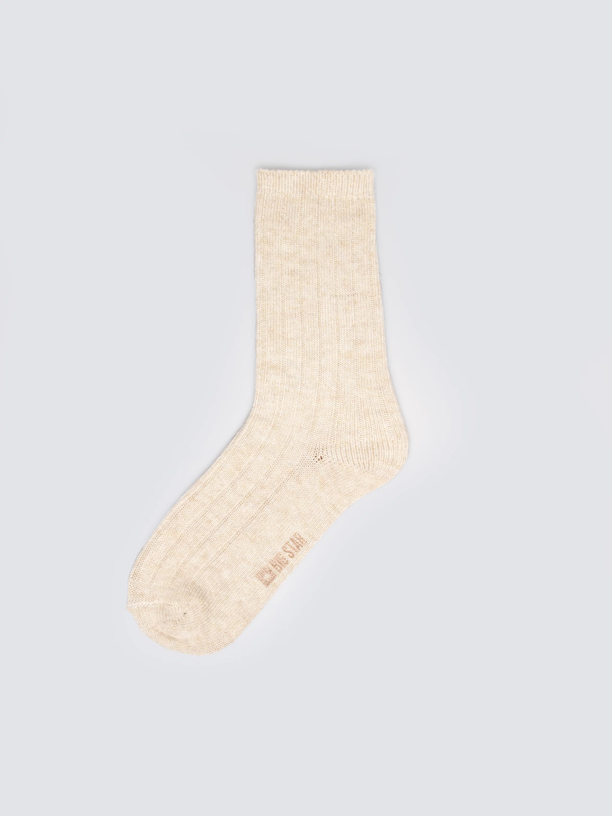 Skarpety damskie prążkowane z dodatkiem wełny kremowe Malena 103