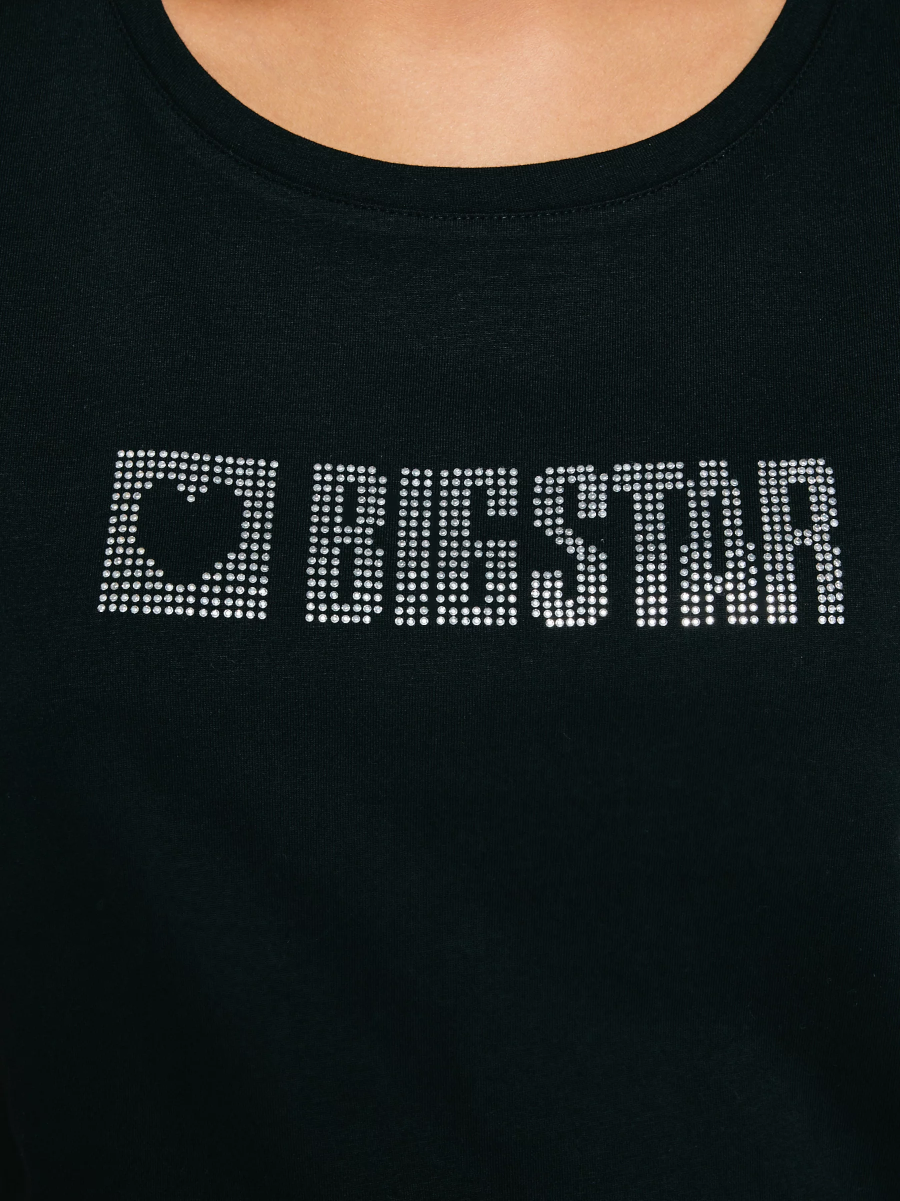 Koszulka damska z logo BIG STAR z cyrkonii czarna Avra 906