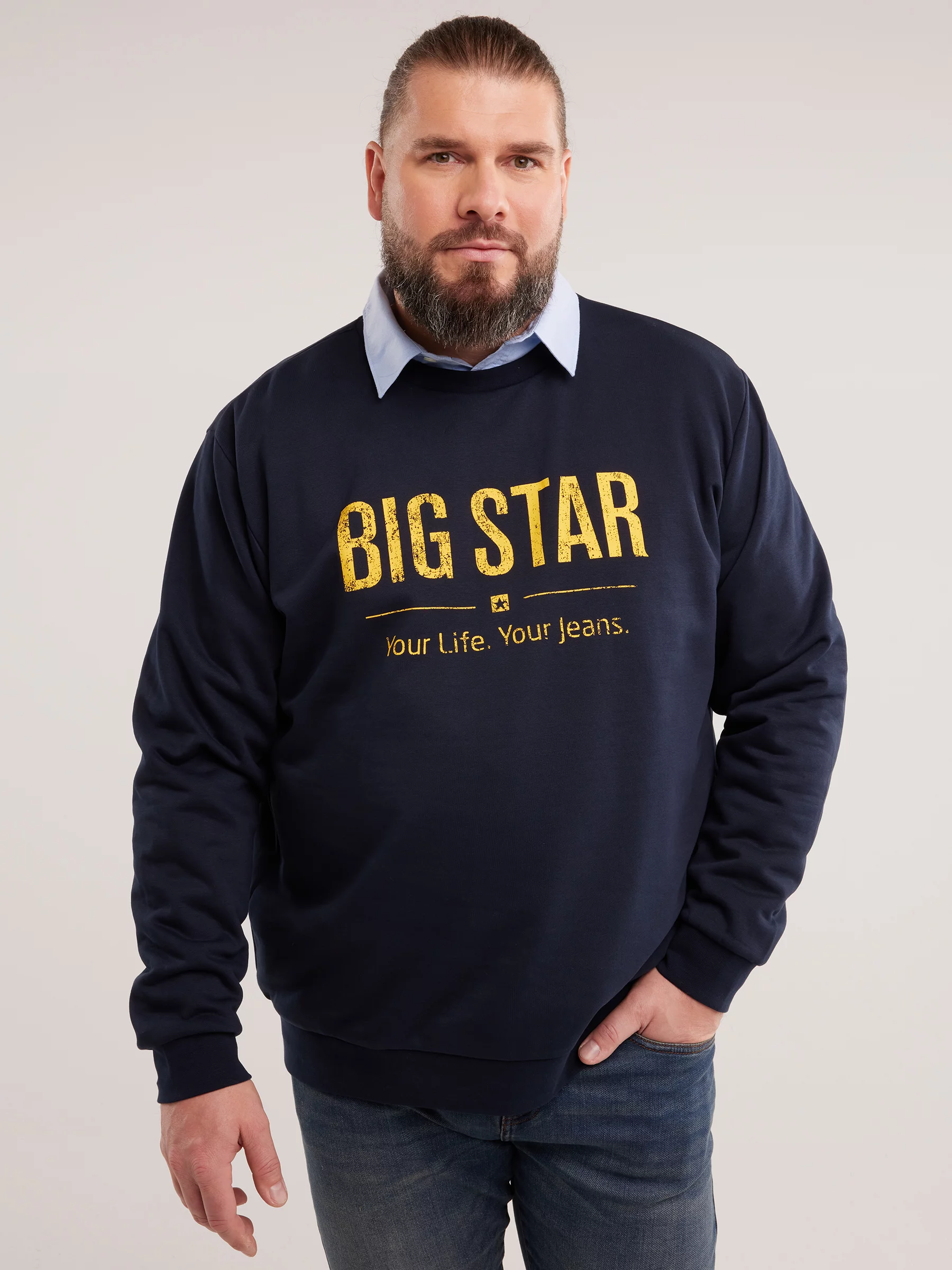 Bluza męska z logo BIG STAR granatowa Setor 403