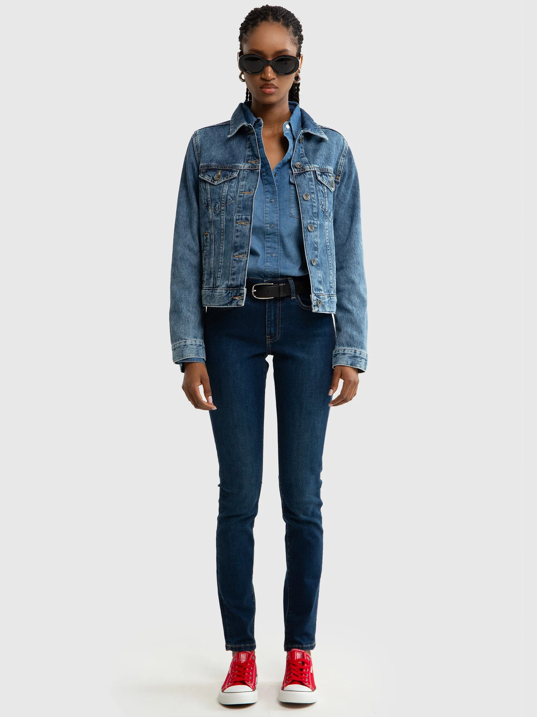 Trampki damskie niskie czerwone JJ274A530 603