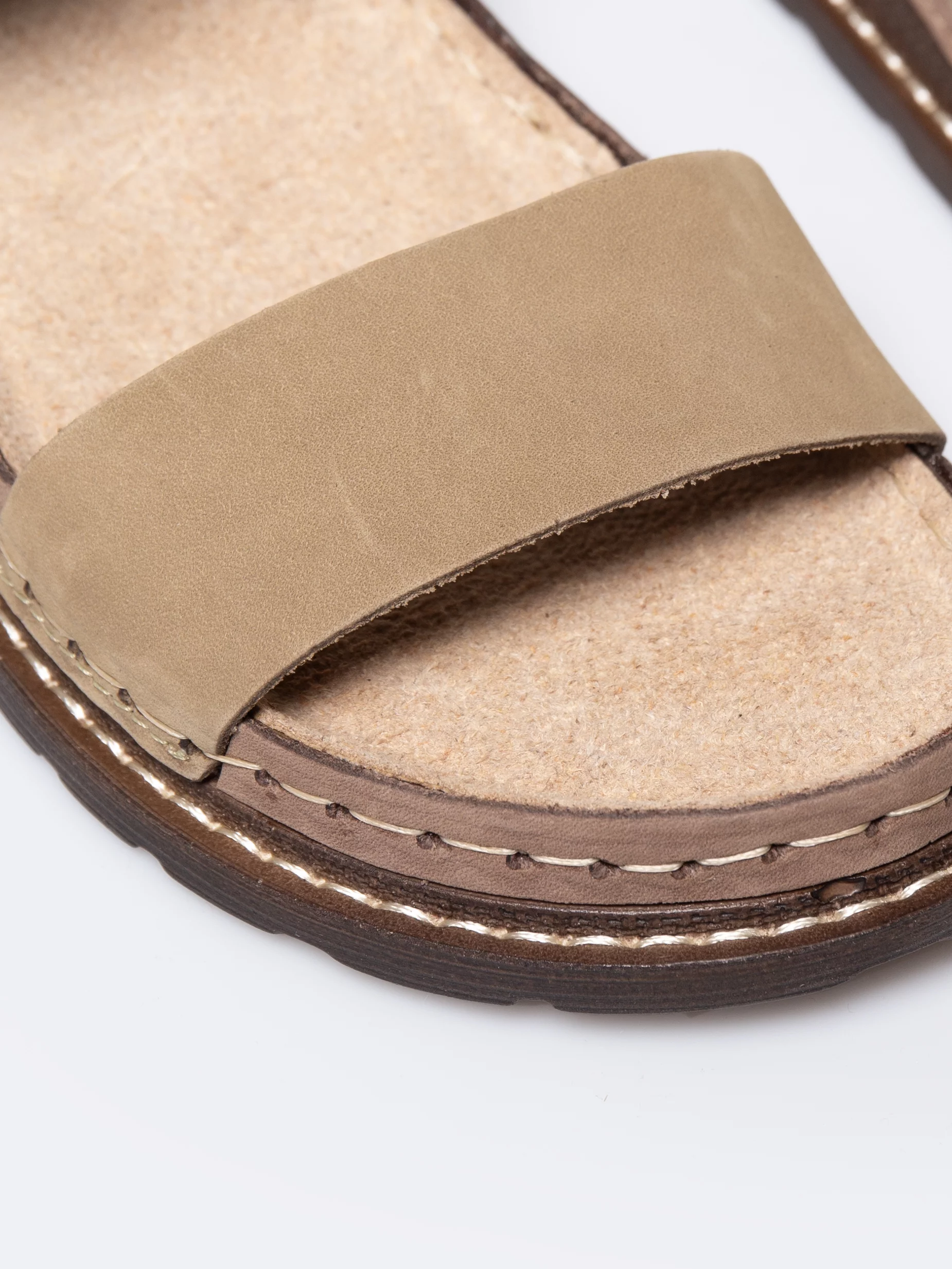 Sandały damskie ze skóry naturalnej beżowe RR276010 303