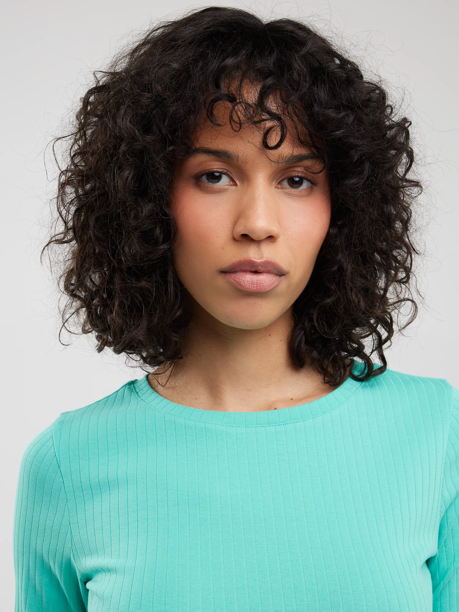 Koszulka damska w prążek turkusowa Alessa 302