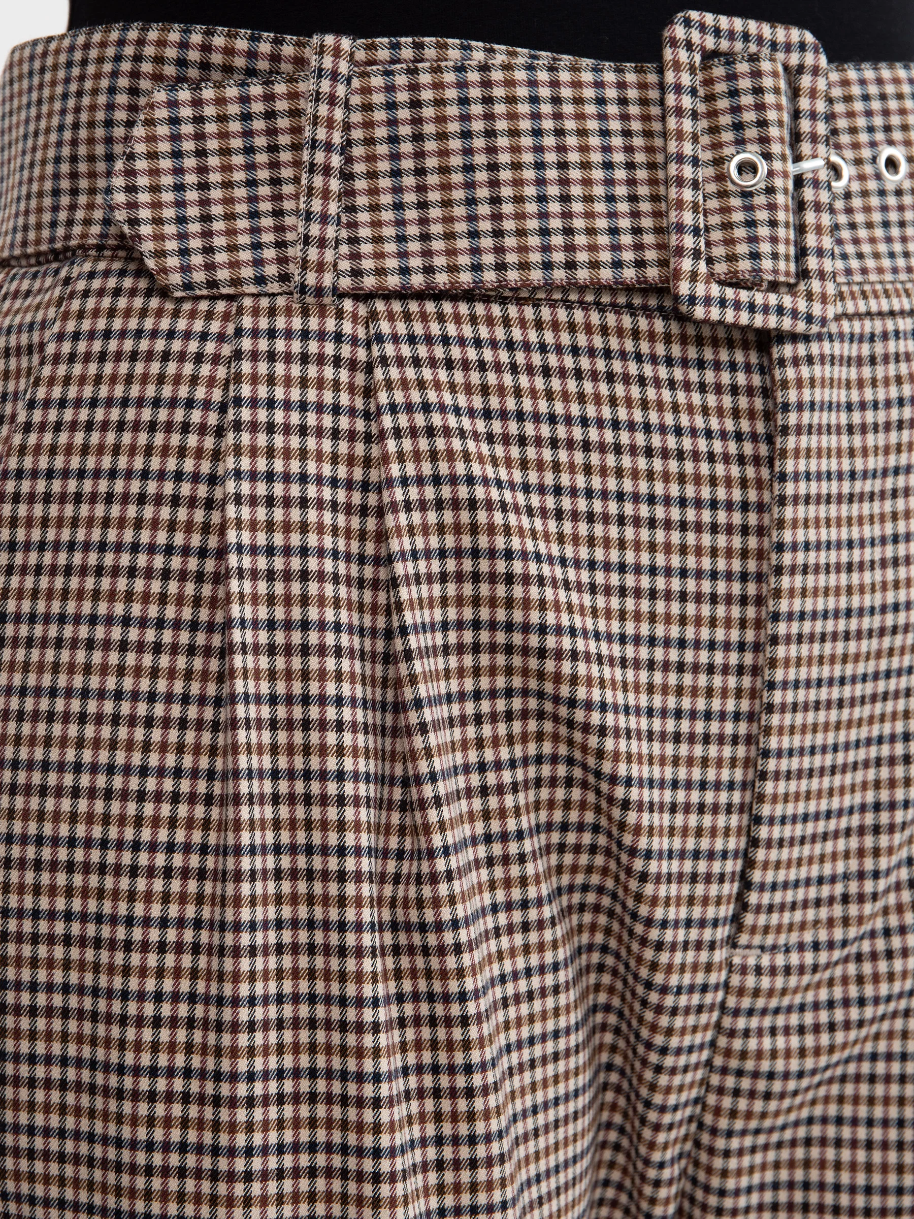 Spodnie damskie cygaretki z wysokim stanem w kratę Melisanai 000/ Melisana 000