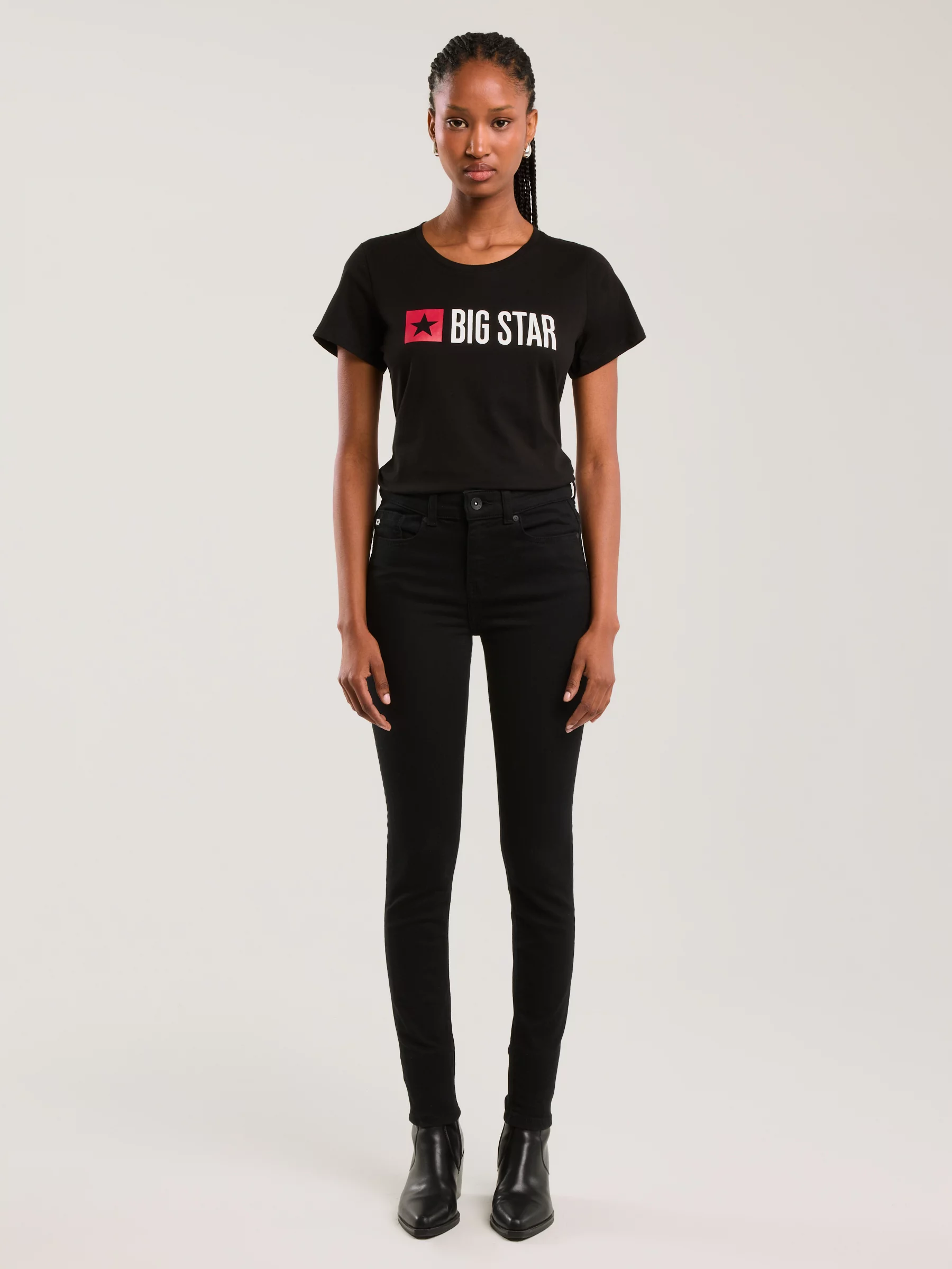 Koszulka damska z logo czarna Risma 906