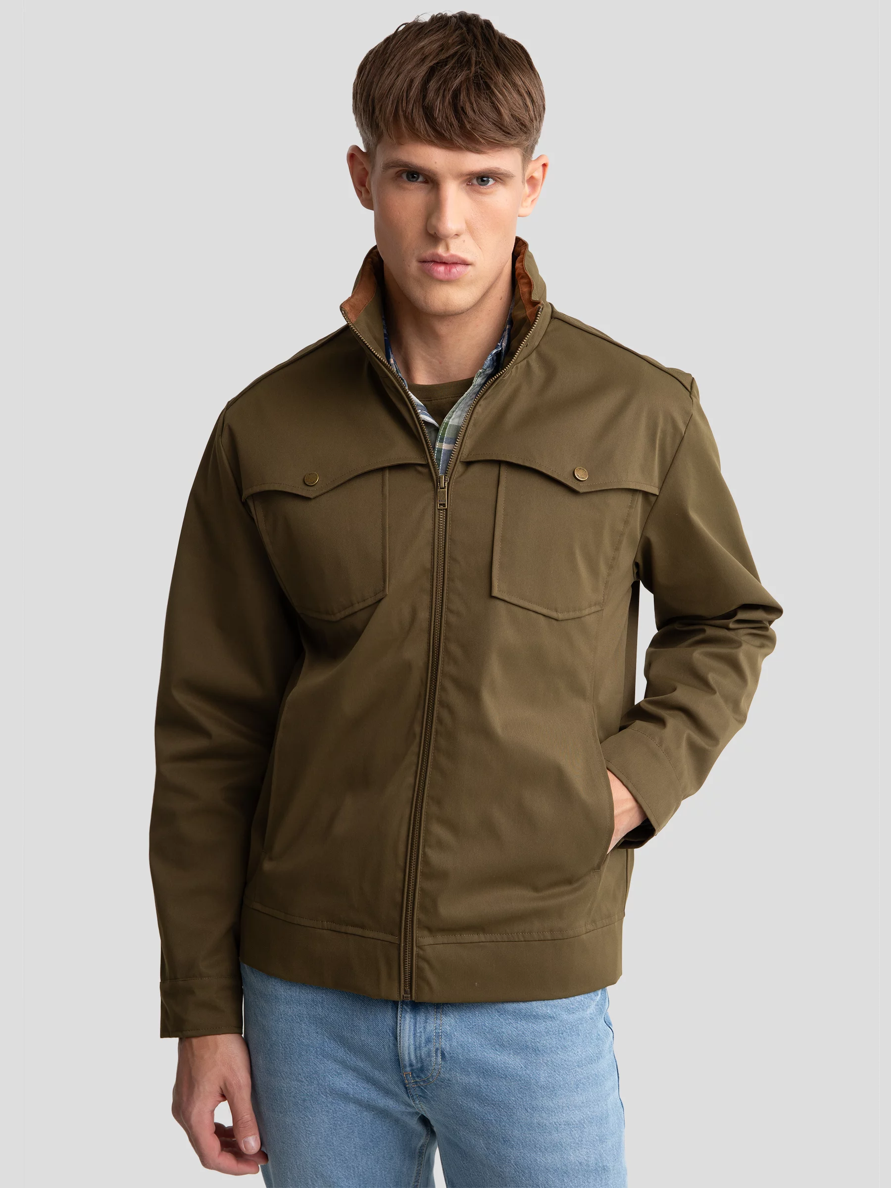 Kurtka męska przejściowa khaki Fabb 303