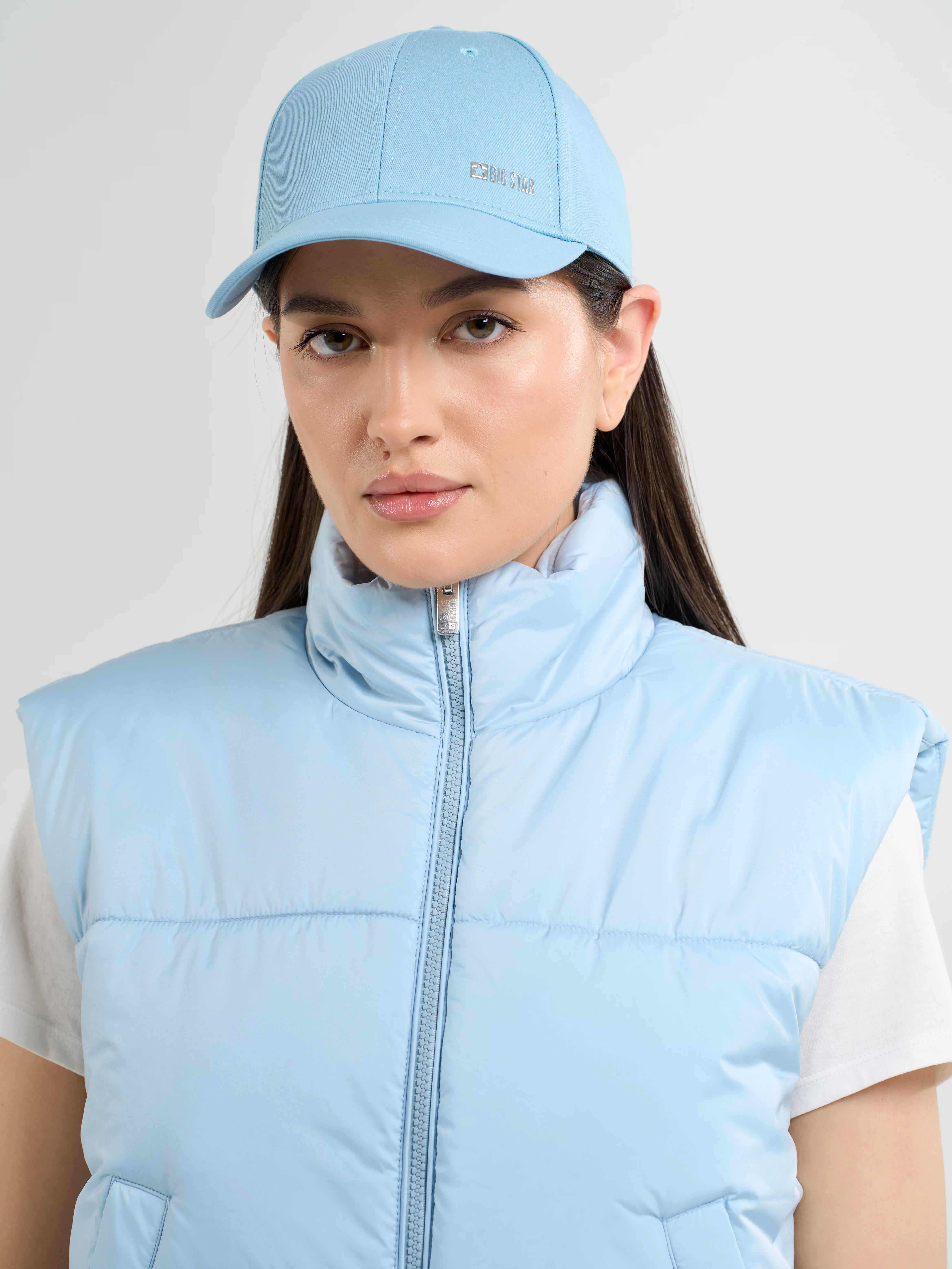 Kamizelka damska ocieplana błękitna Bonda 400