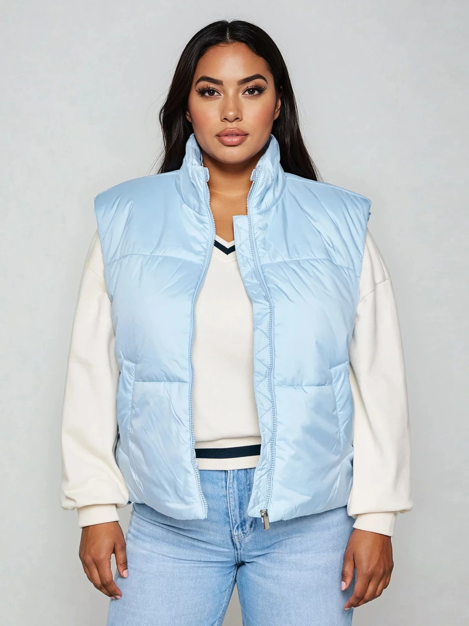 Kamizelka damska ocieplana błękitna Bonda 400