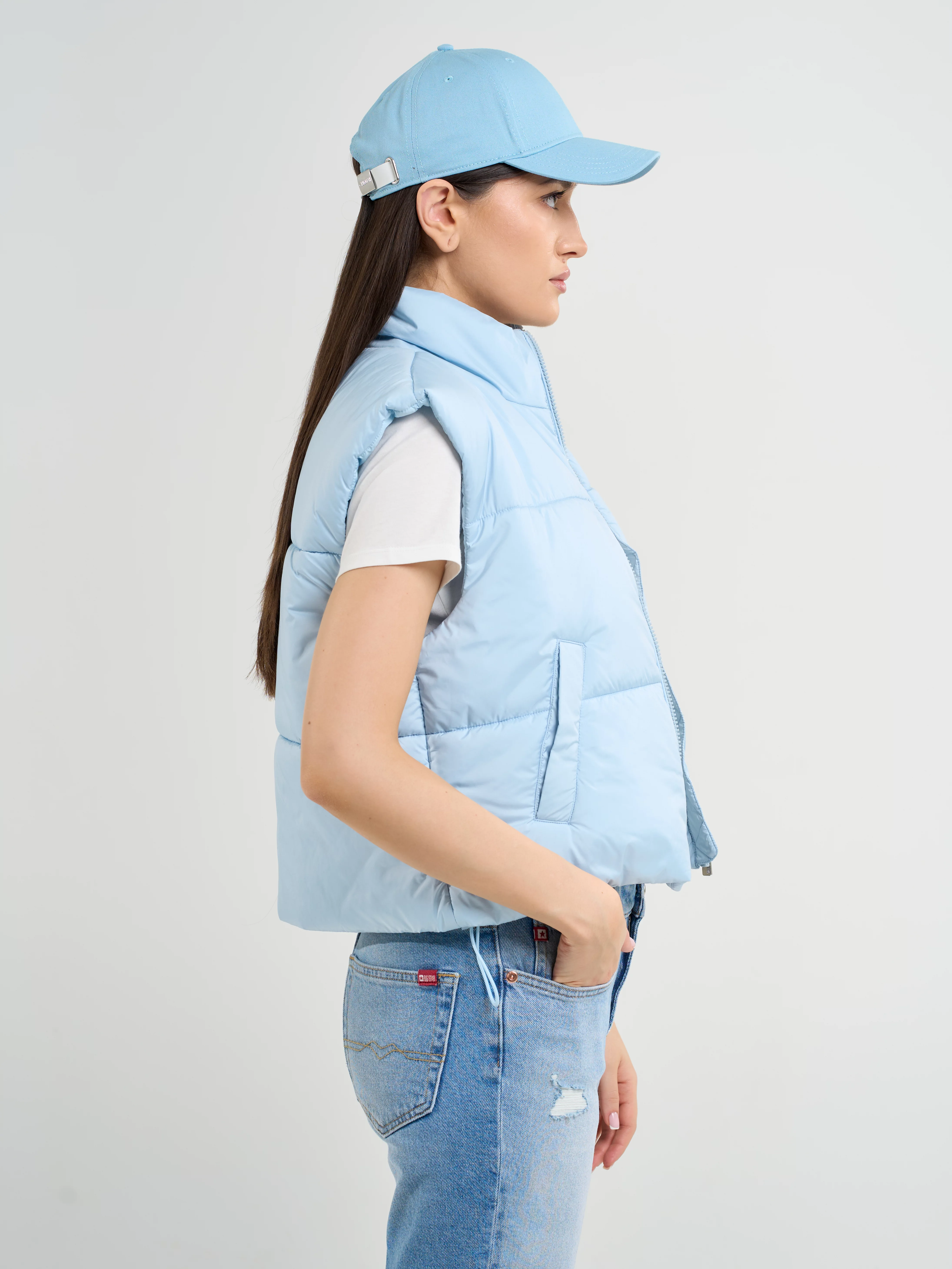 Kamizelka damska ocieplana błękitna Bonda 400