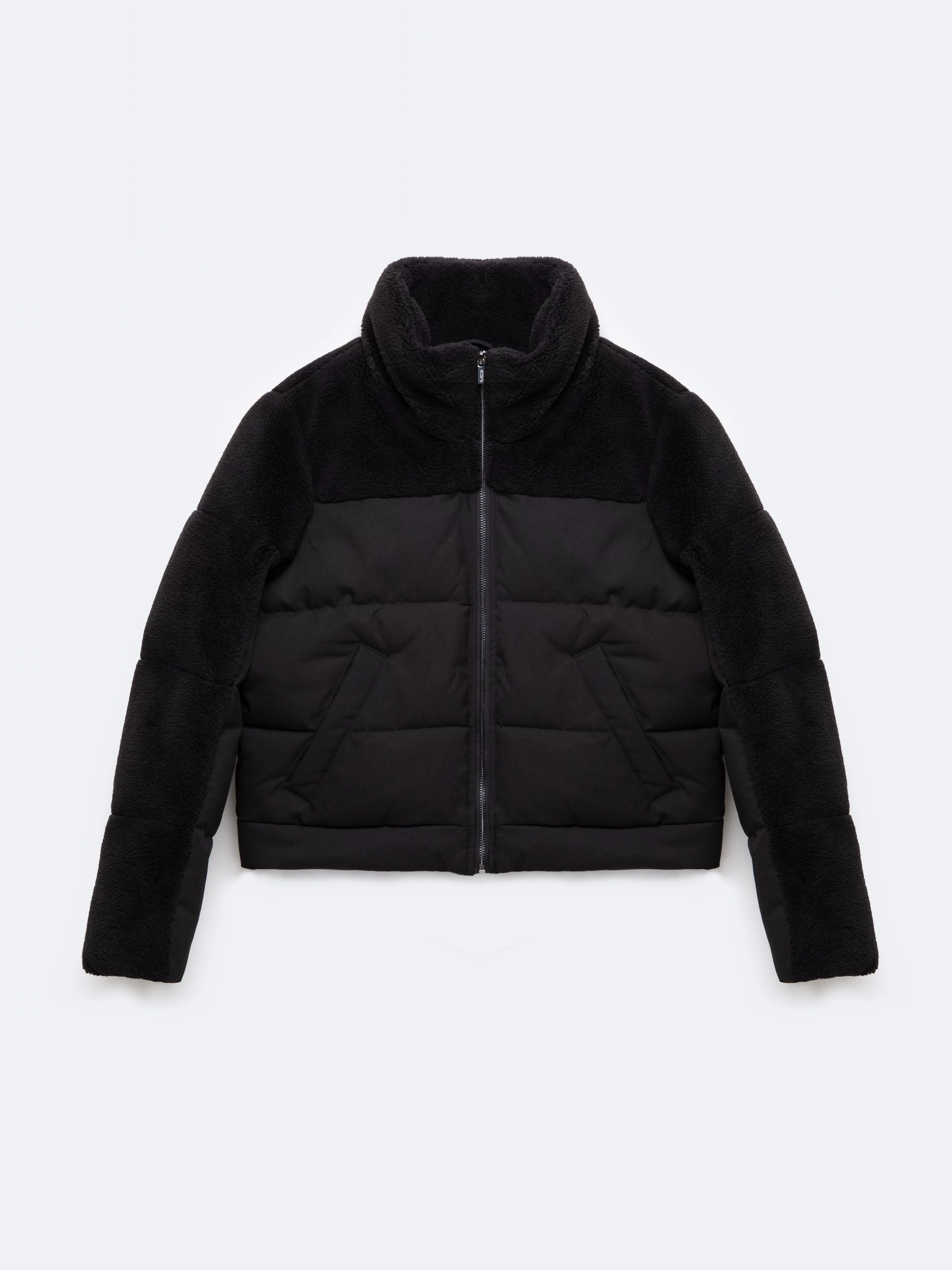 Kurtka damska pudełkowa z futerkiem czarna Salbatora 906