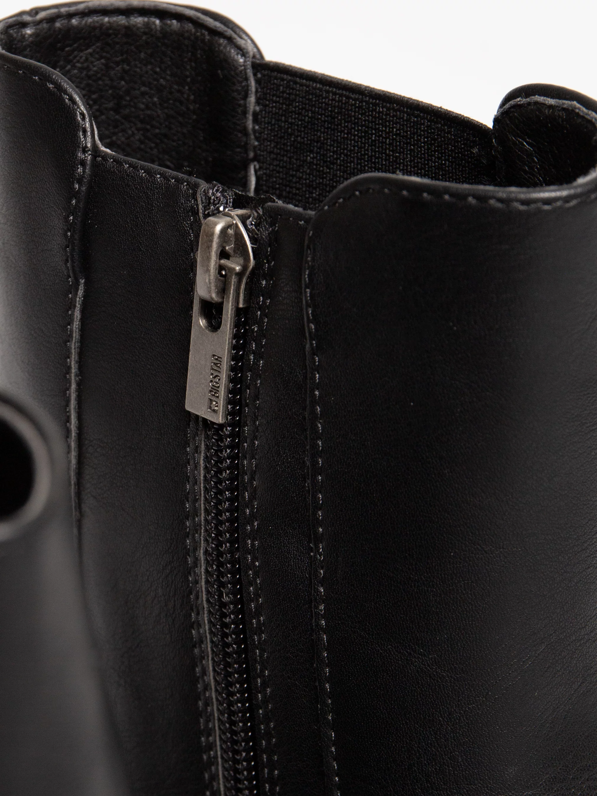 Botki damskie ze skóry ekologicznej czarne OO274167 906