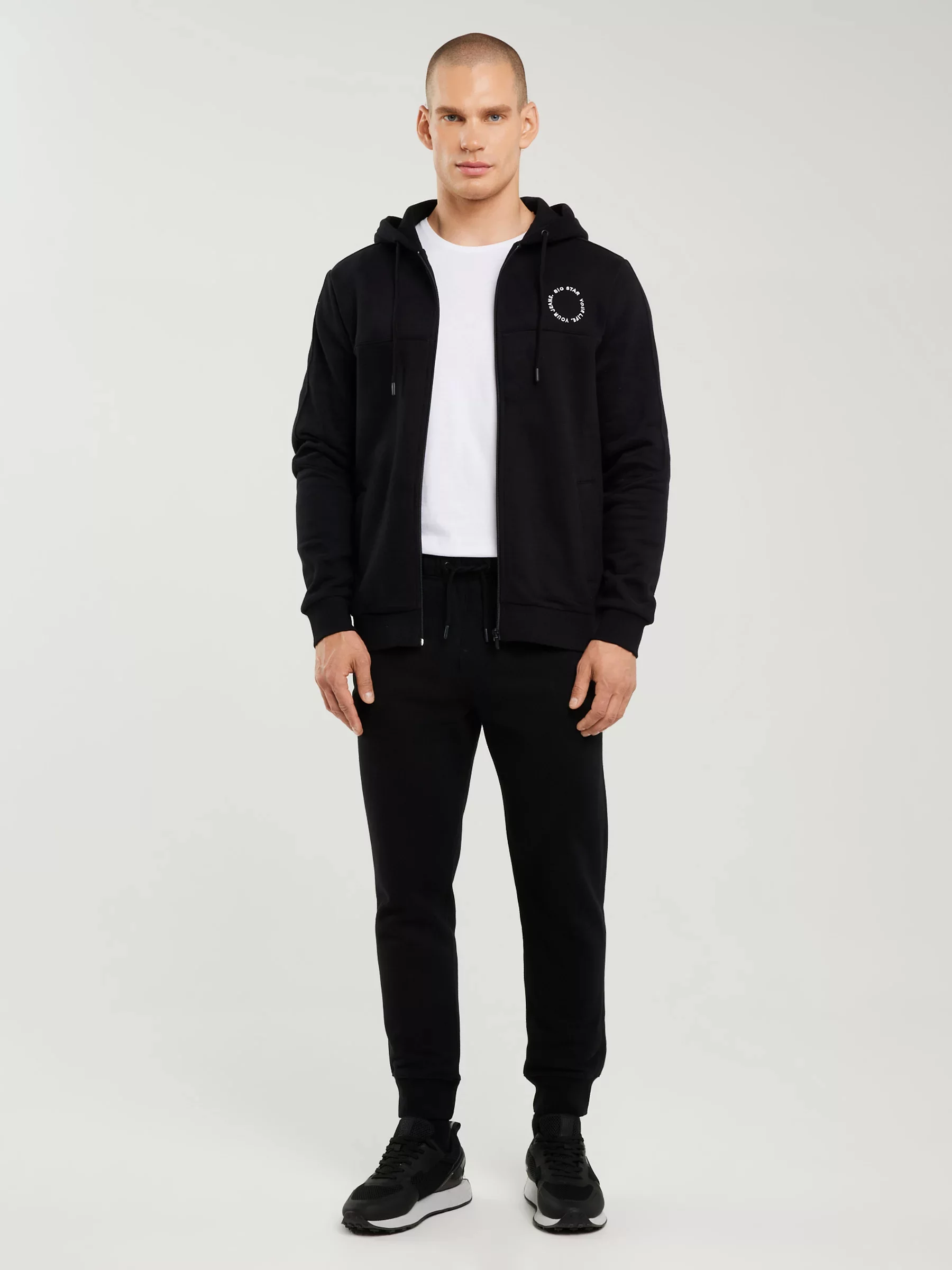 Bluza męska z kapturem czarna Ajron 906/ Kersyn 906