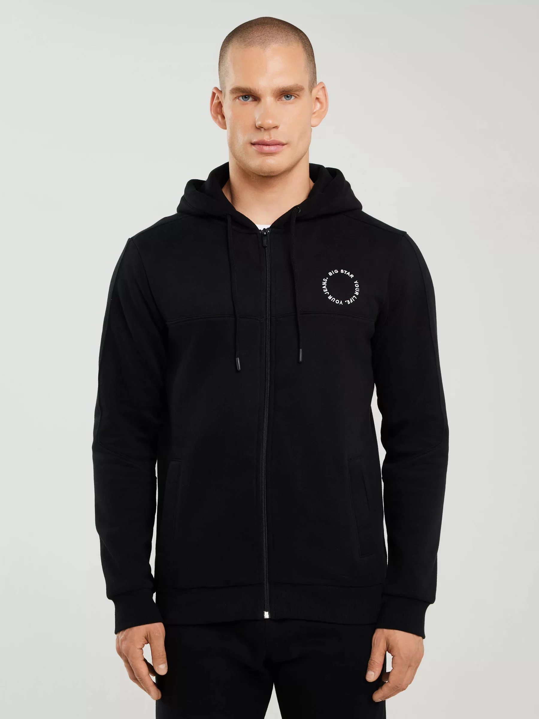 Bluza męska z kapturem czarna Ajron 906/ Kersyn 906