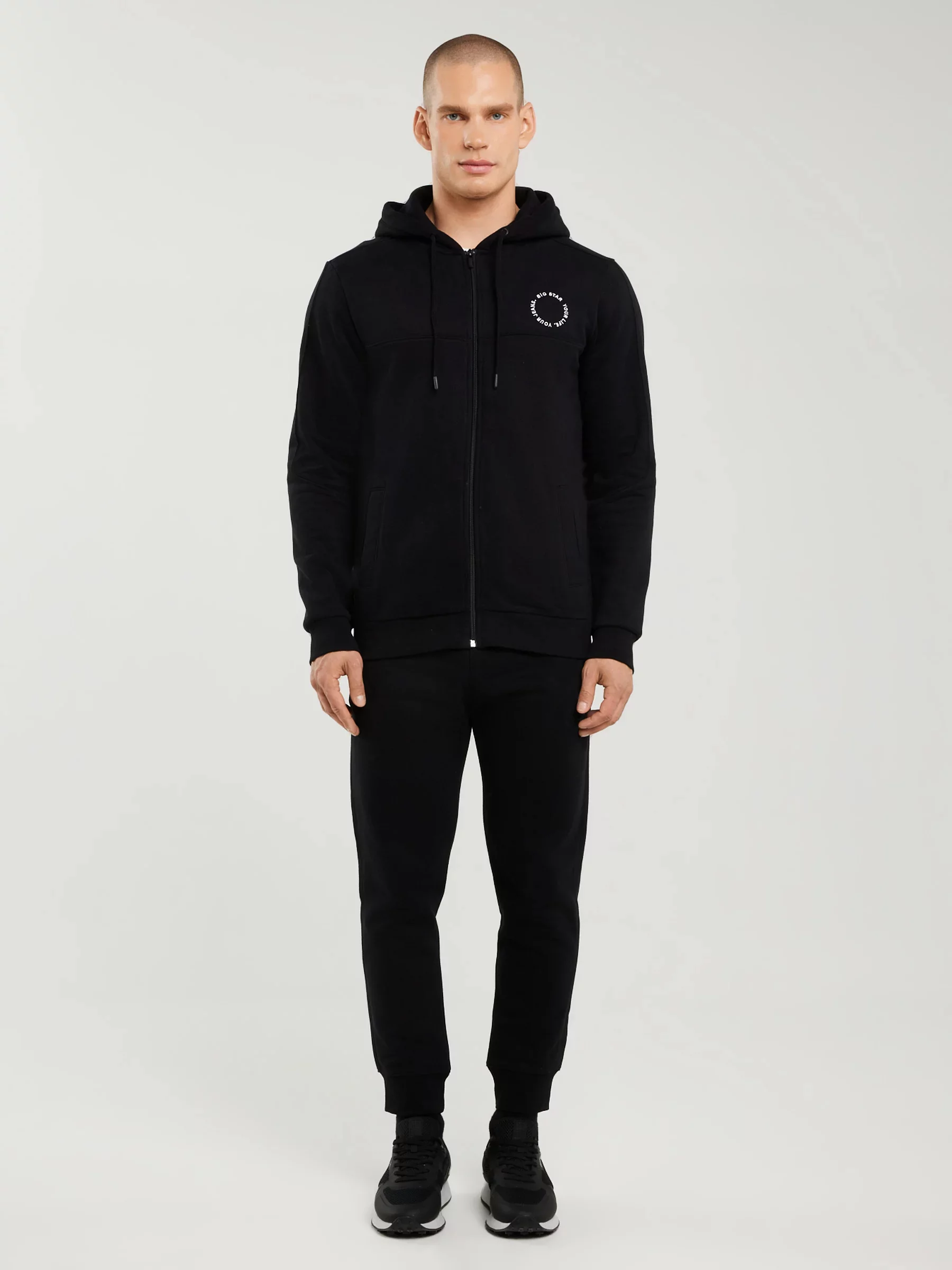 Bluza męska z kapturem czarna Ajron 906/ Kersyn 906