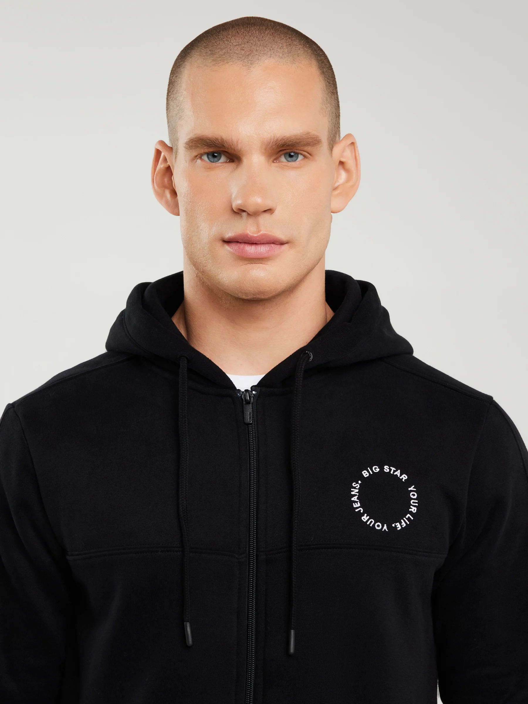 Bluza męska z kapturem czarna Ajron 906/ Kersyn 906