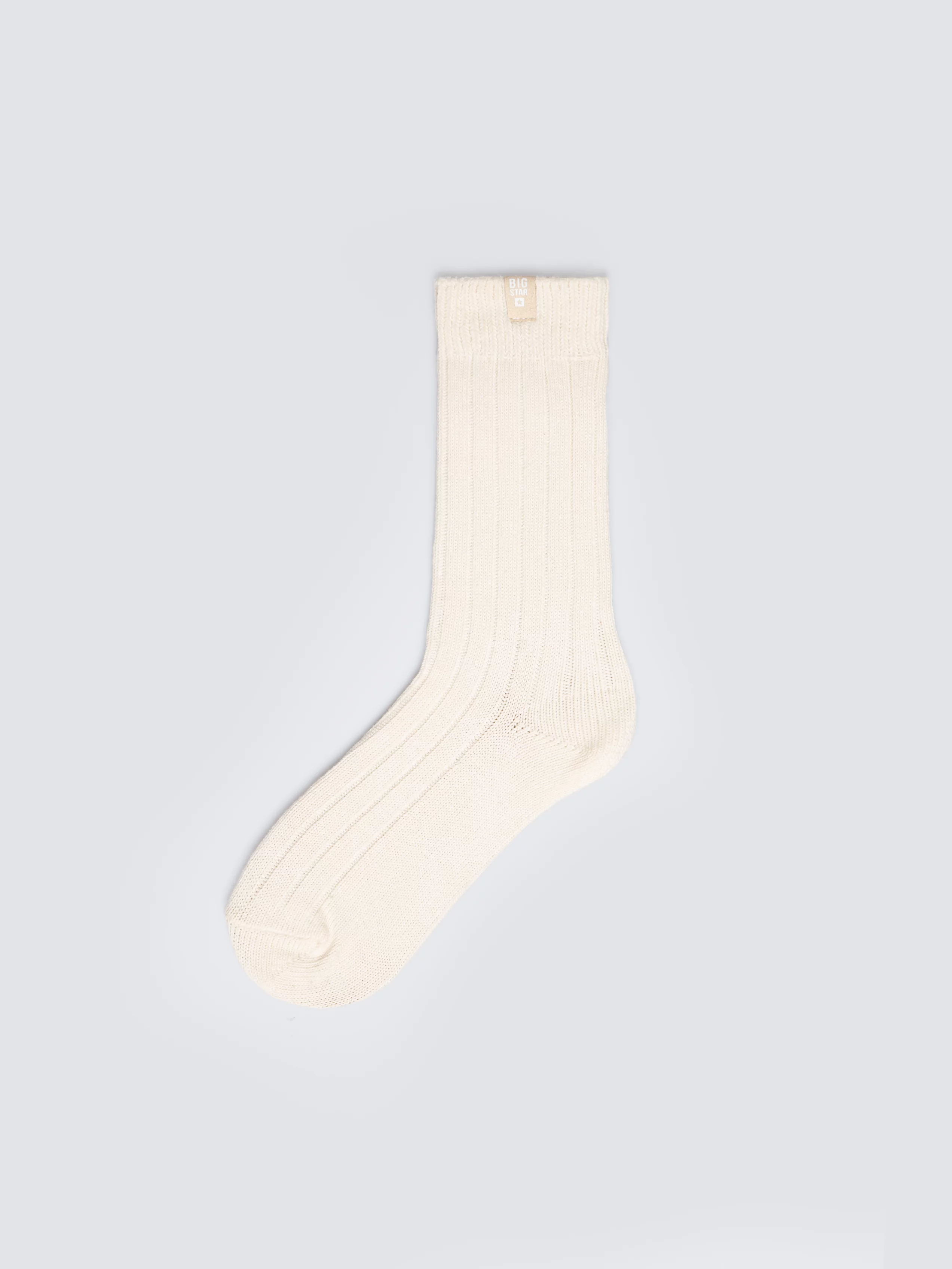 Skarpety damskie długie w prążek kremowy Doti 102