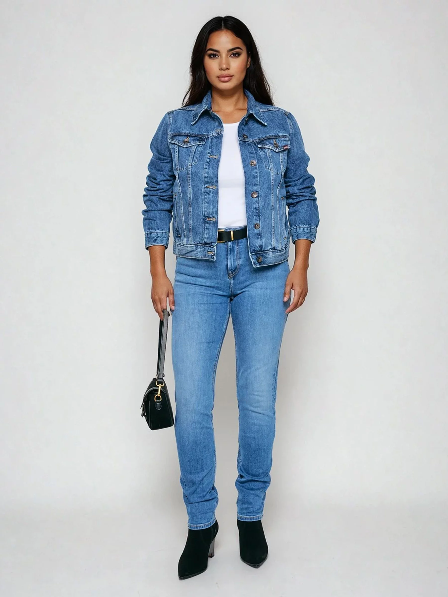 Kurtka damska jeansowa ciemnoniebieska Josephine 489