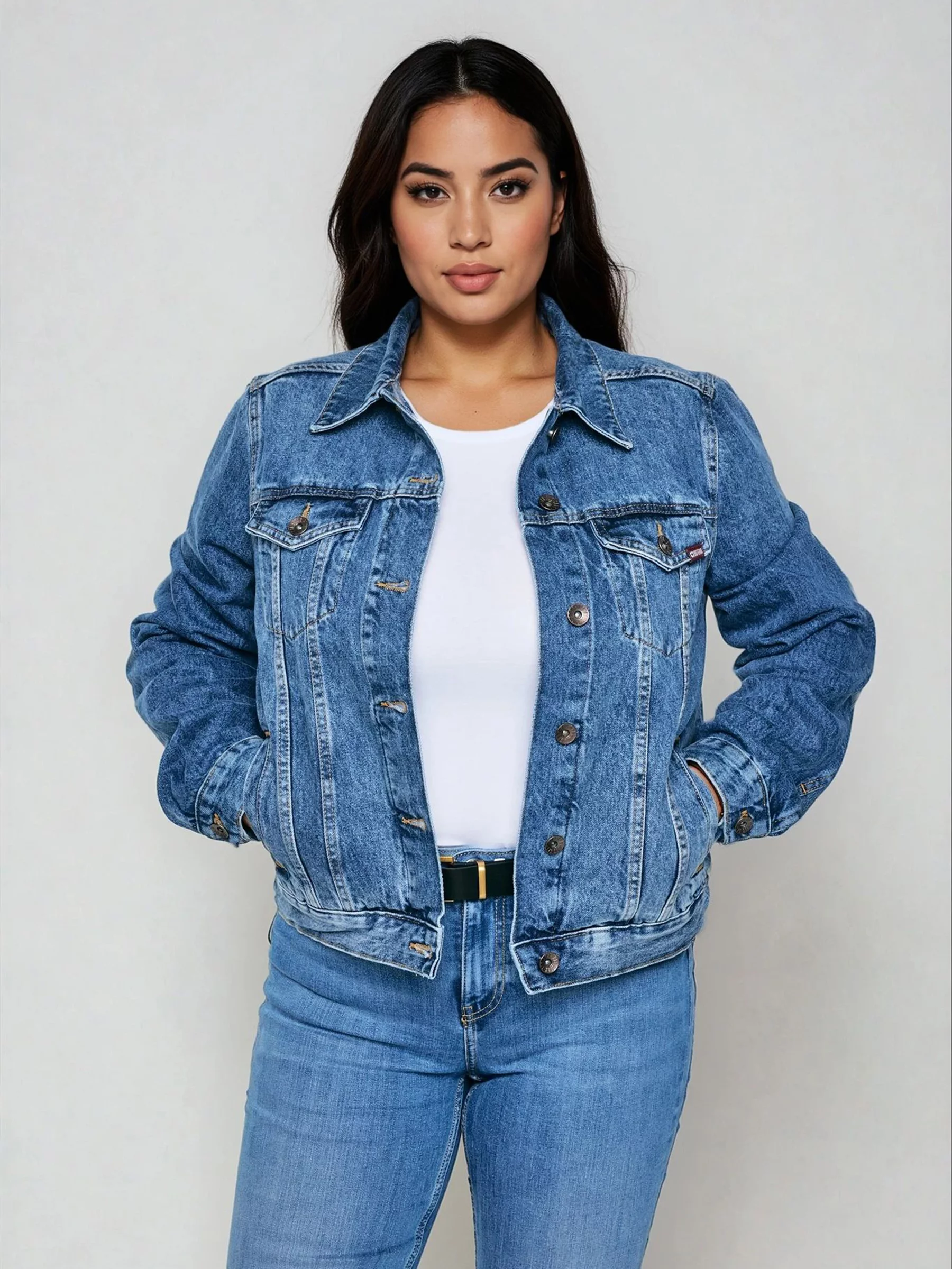 Kurtka damska jeansowa ciemnoniebieska Josephine 489