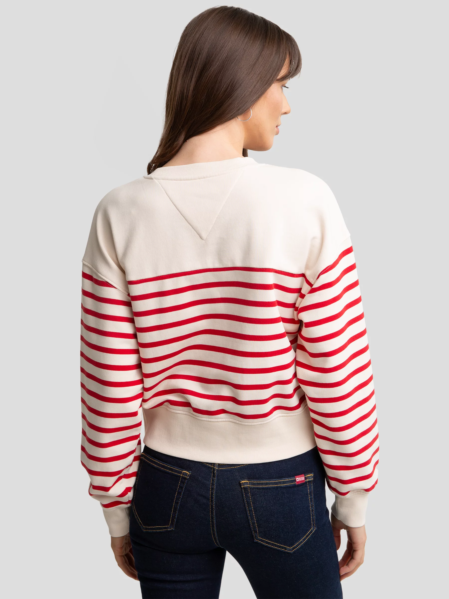 Bluza damska bawełniana w paski kremowa Rosa 103