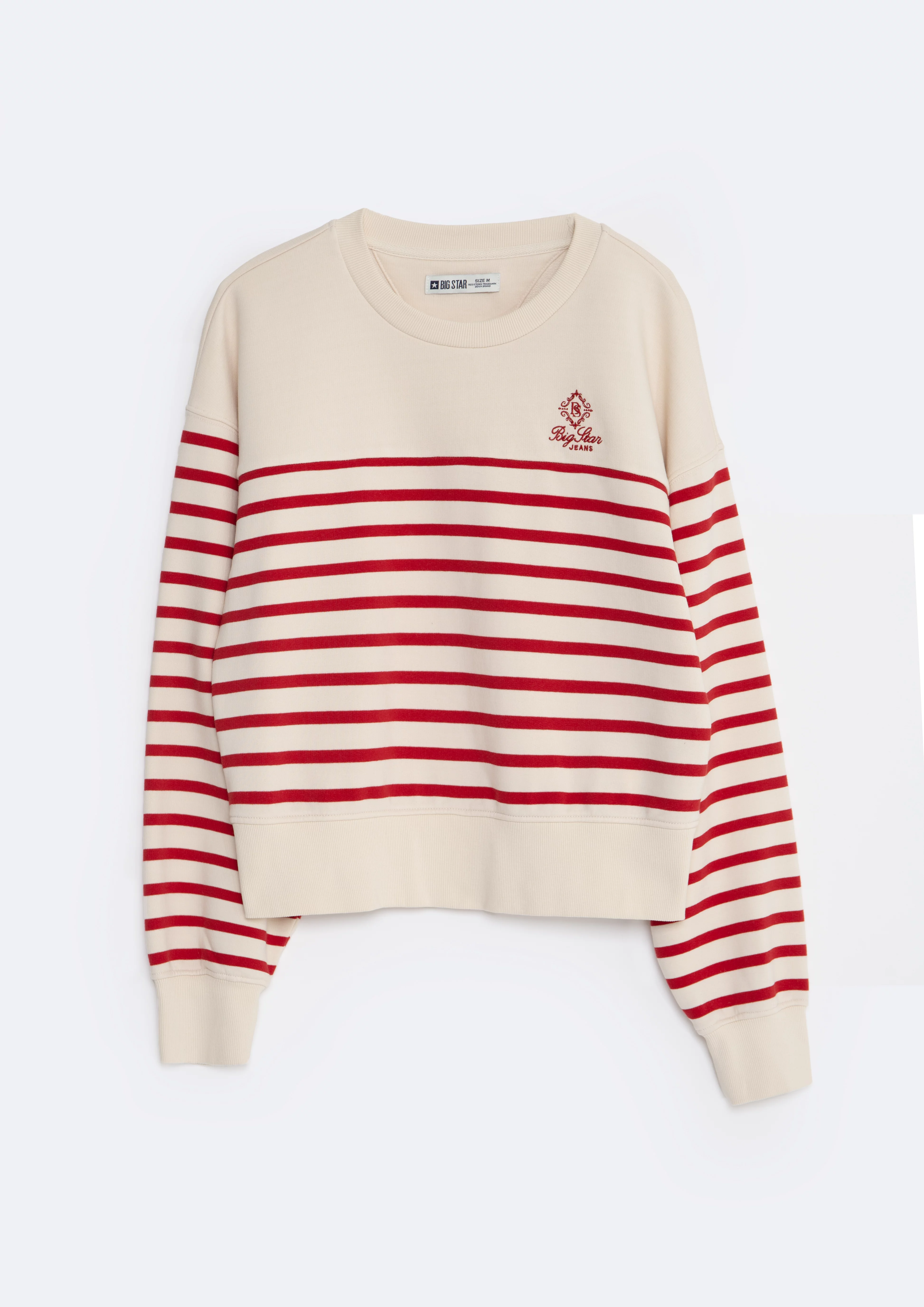 Bluza damska bawełniana w paski kremowa Rosa 103