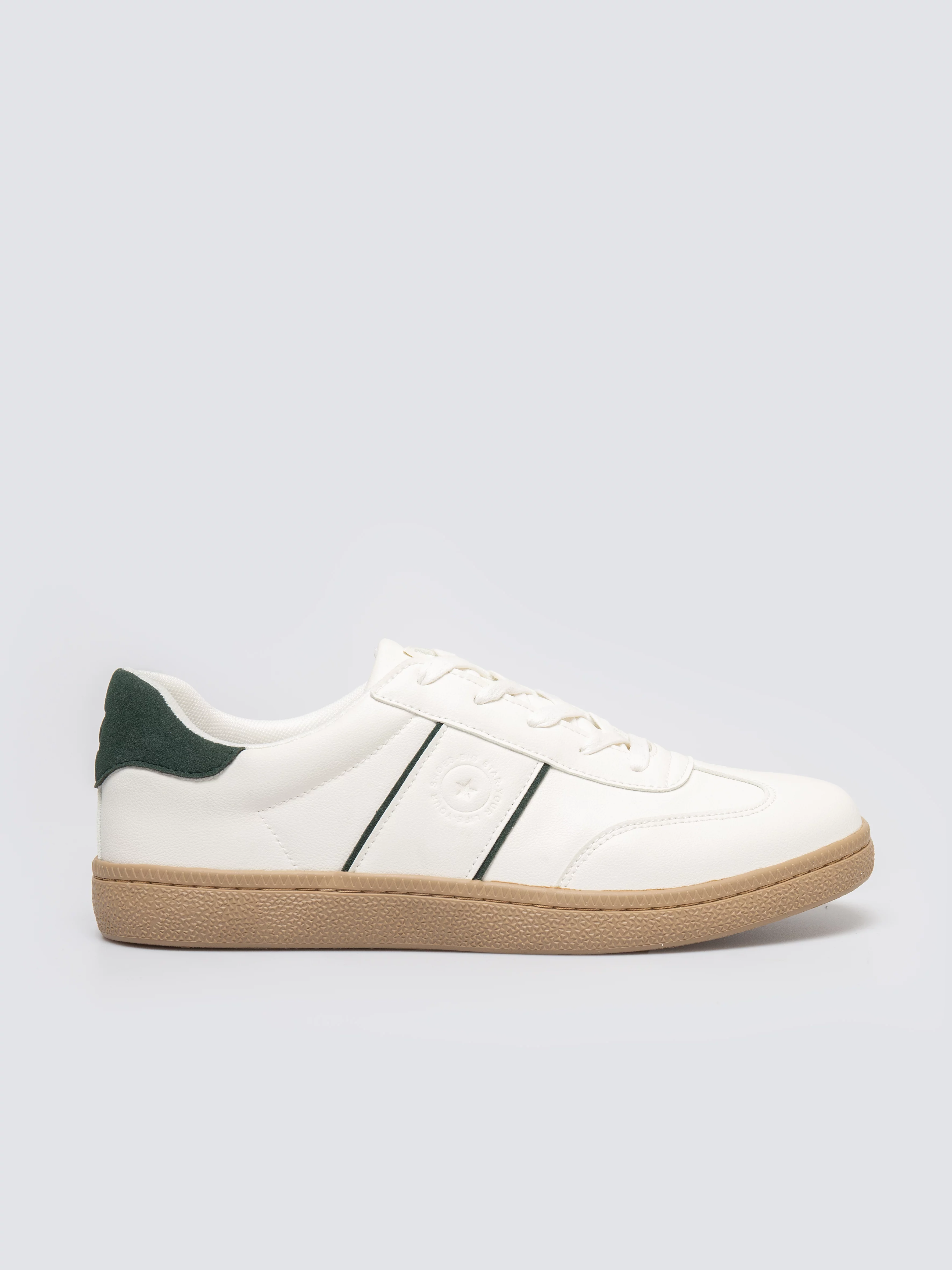 Sneakersy męskie ze skóry ekologicznej białe SS174081 101