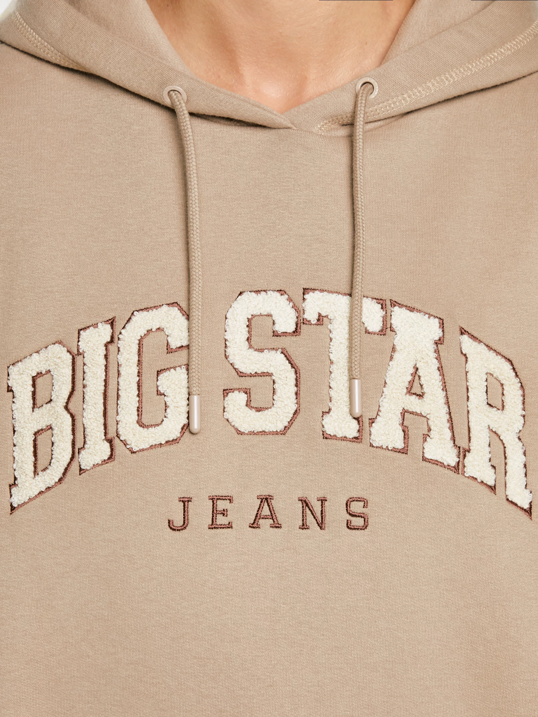 Bluza damska z kapturem z logo BIG STAR beżowa Rubialsa 805