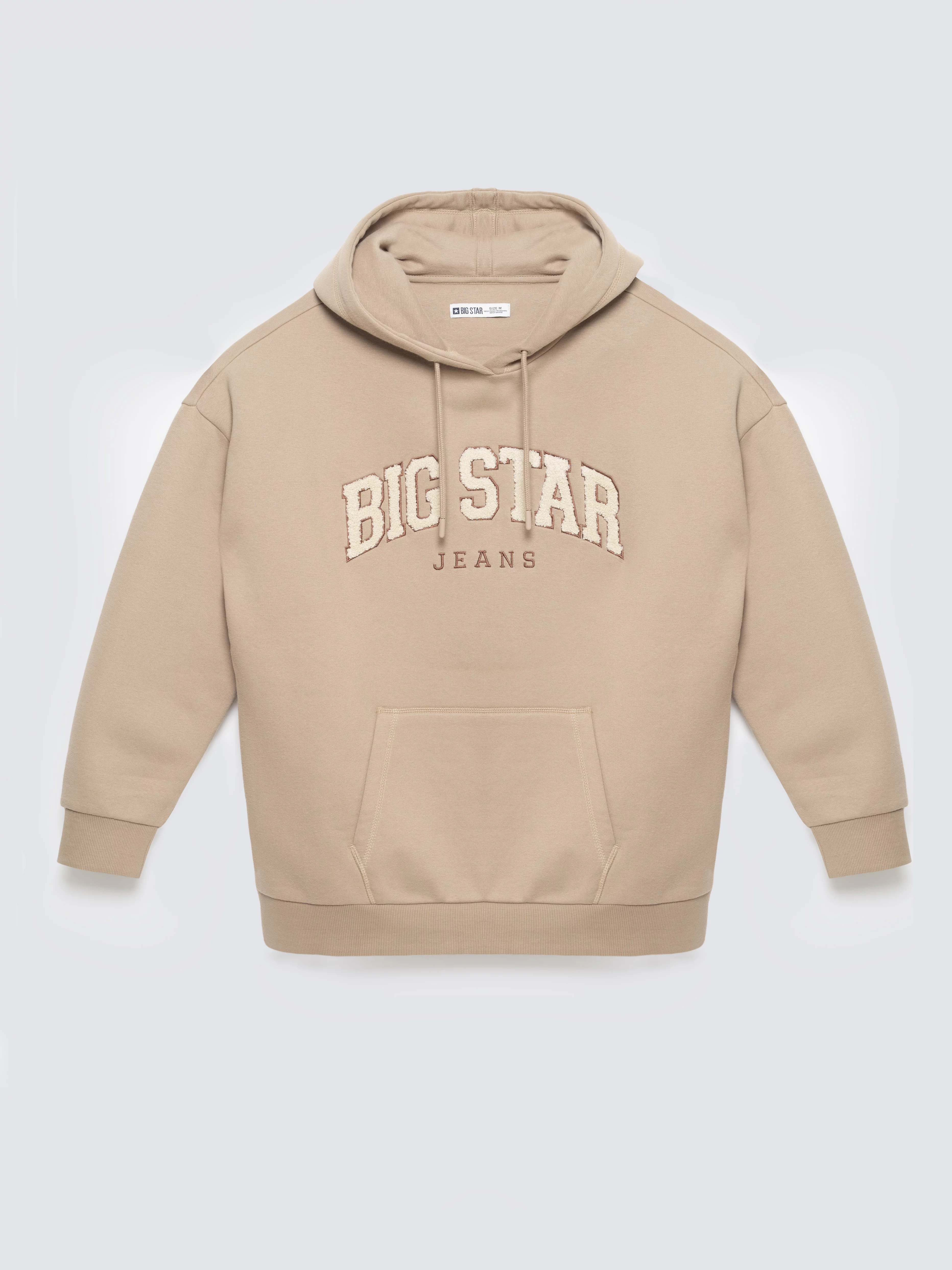Bluza damska z kapturem z logo BIG STAR beżowa Rubialsa 805