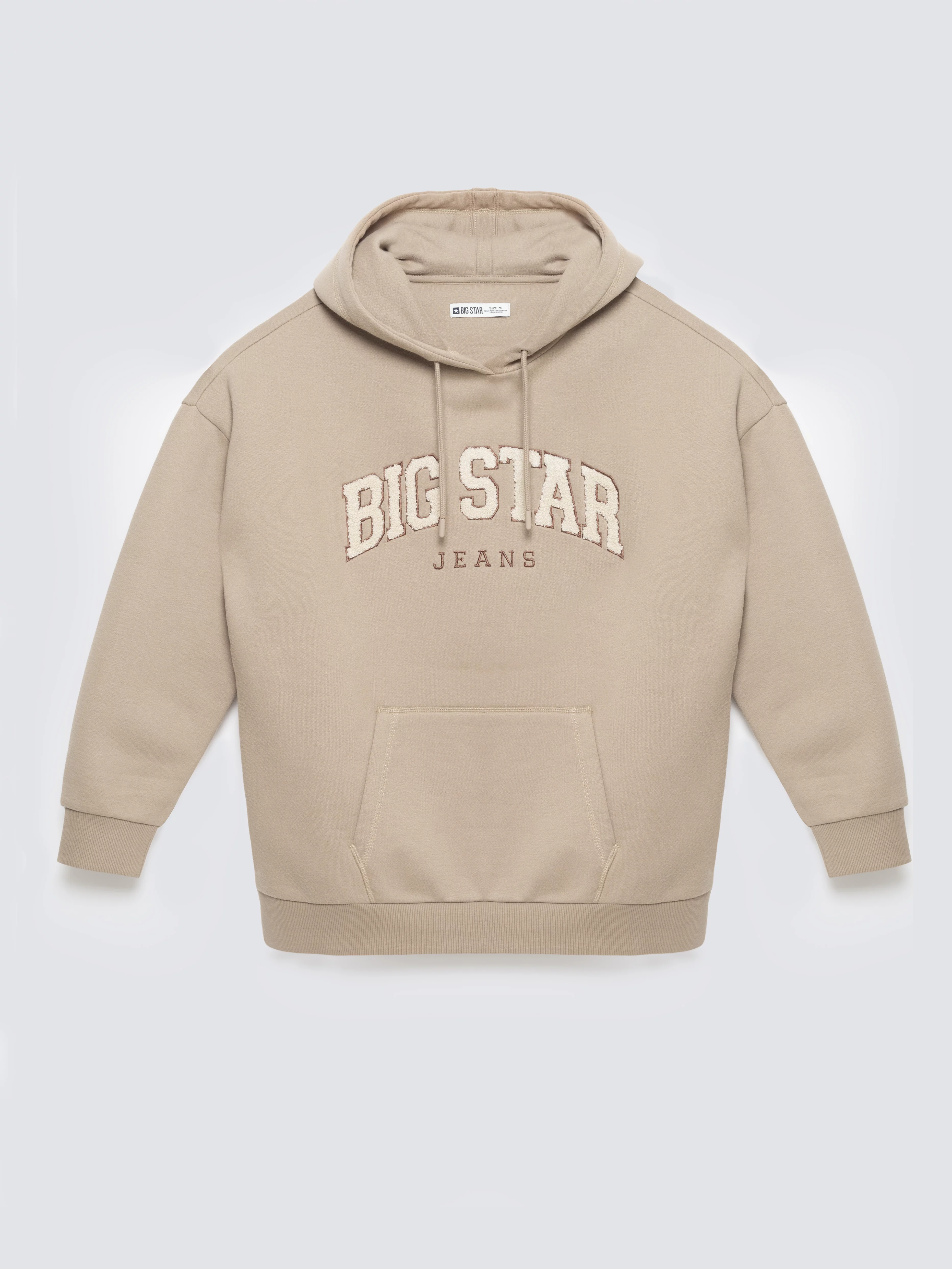 Bluza damska z kapturem z logo BIG STAR beżowa Rubialsa 805