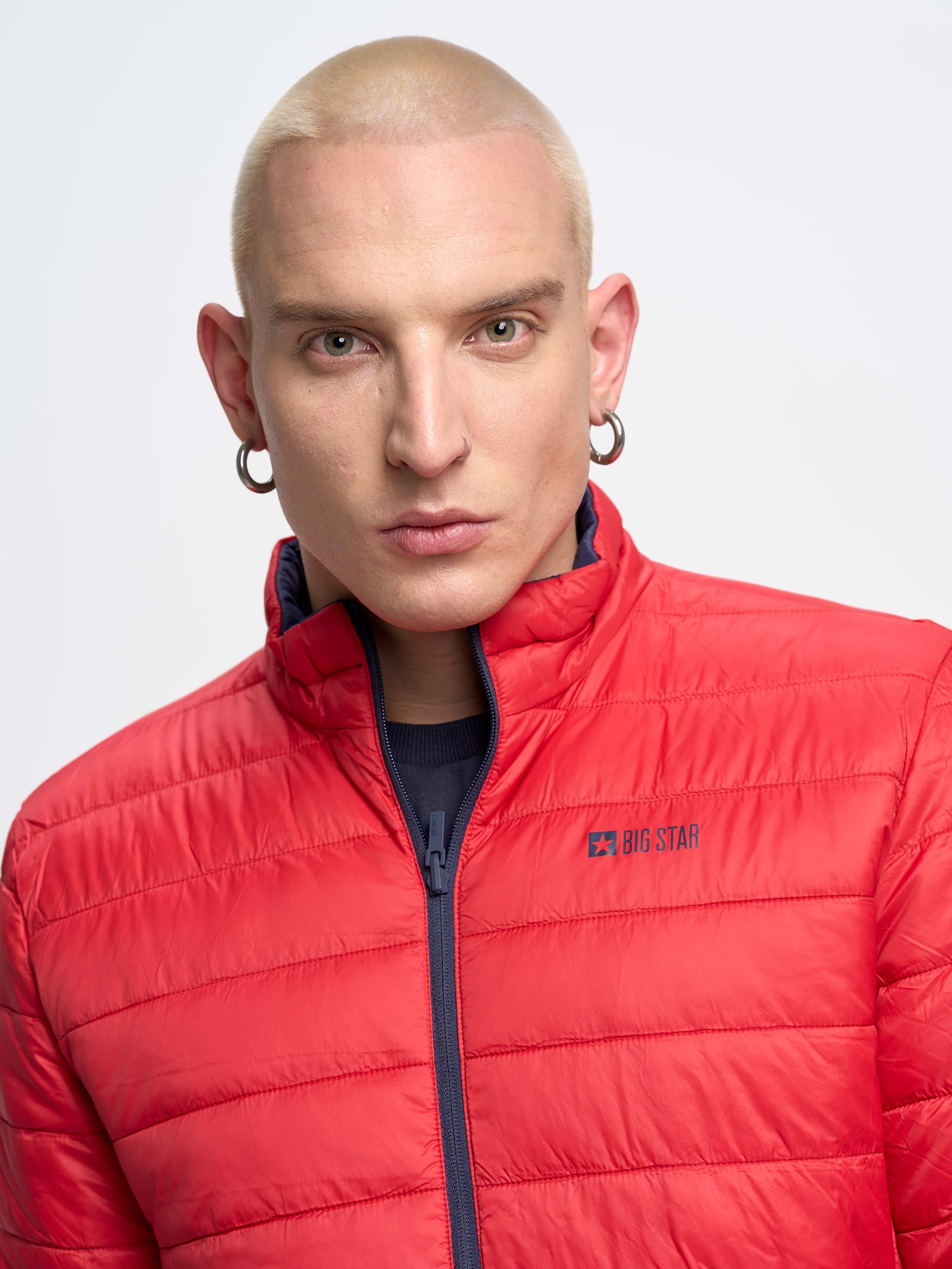 Kurtka męska pikowana dwustronna ze stójką granatowa Abelard 404