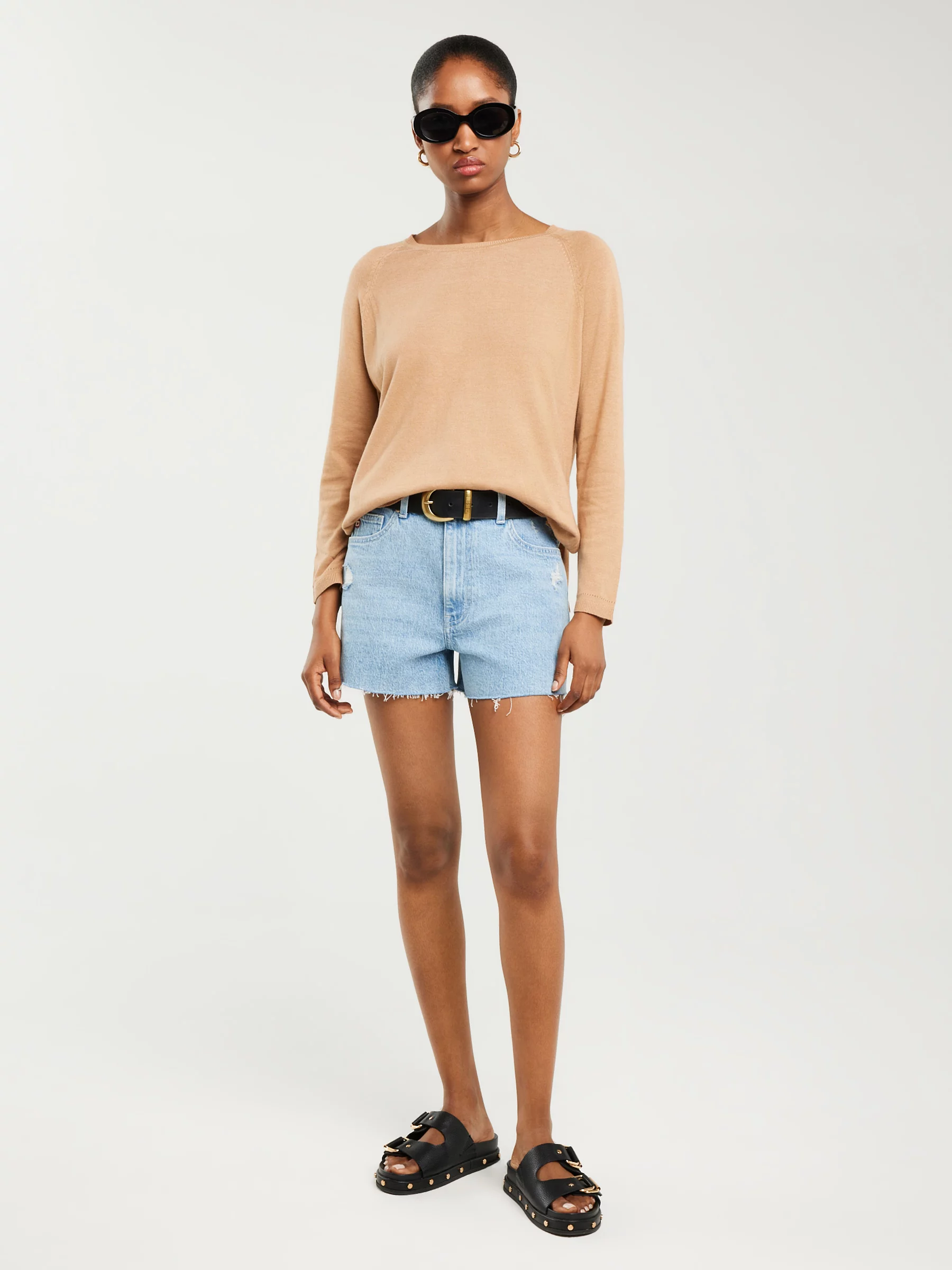 Sweter damski z wiskozy brązowy Airin 802