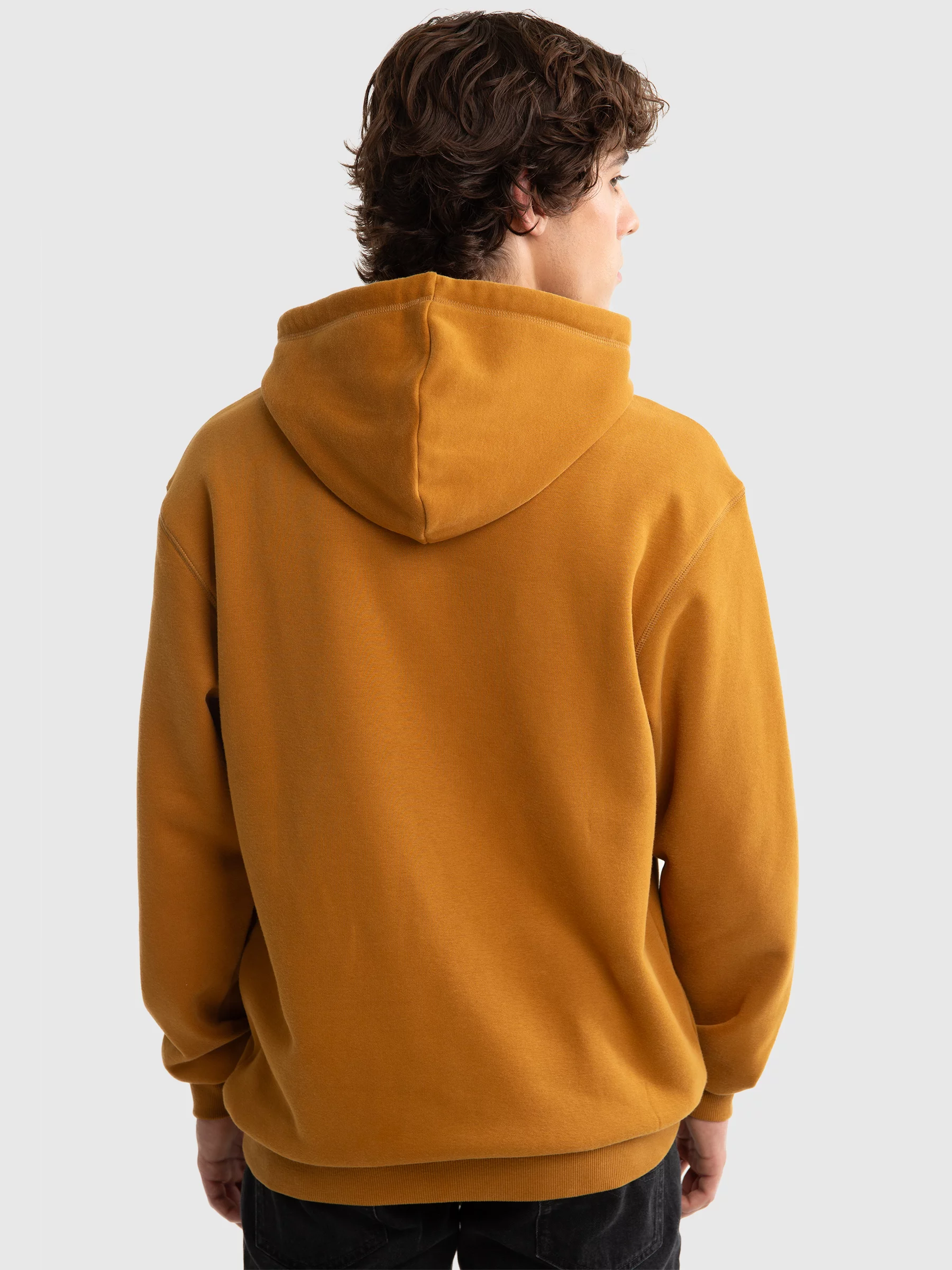 Bluza męska z kapturem z logo BIG STAR musztardowa Bruden 803