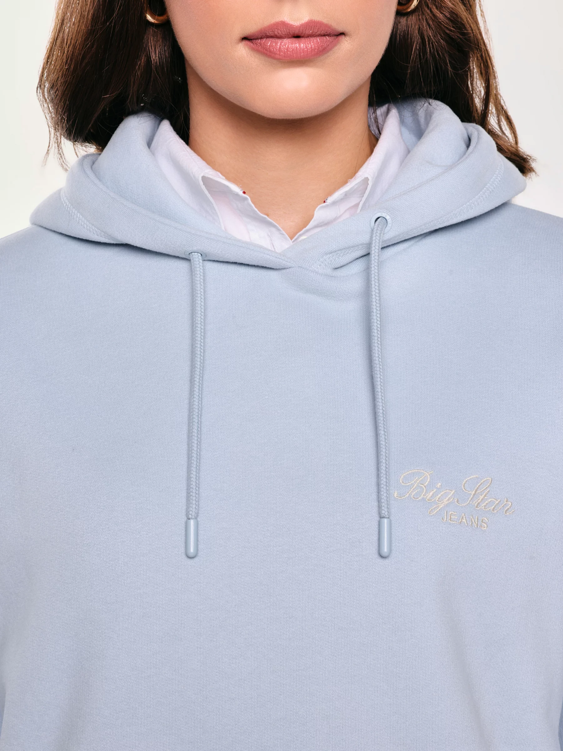 Bluza damska z kapturem błękitna Raisala 400