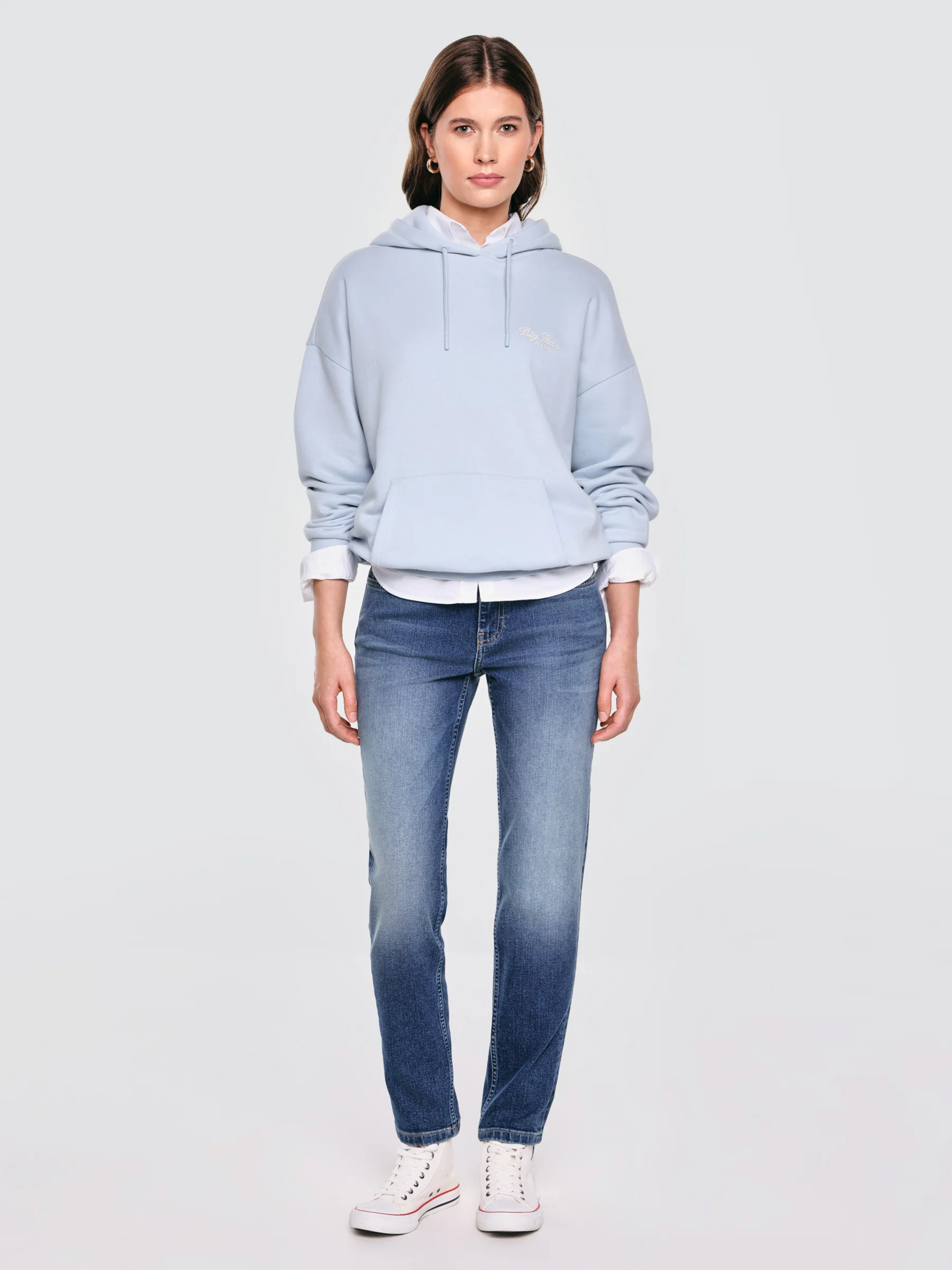 Bluza damska z kapturem błękitna Raisala 400