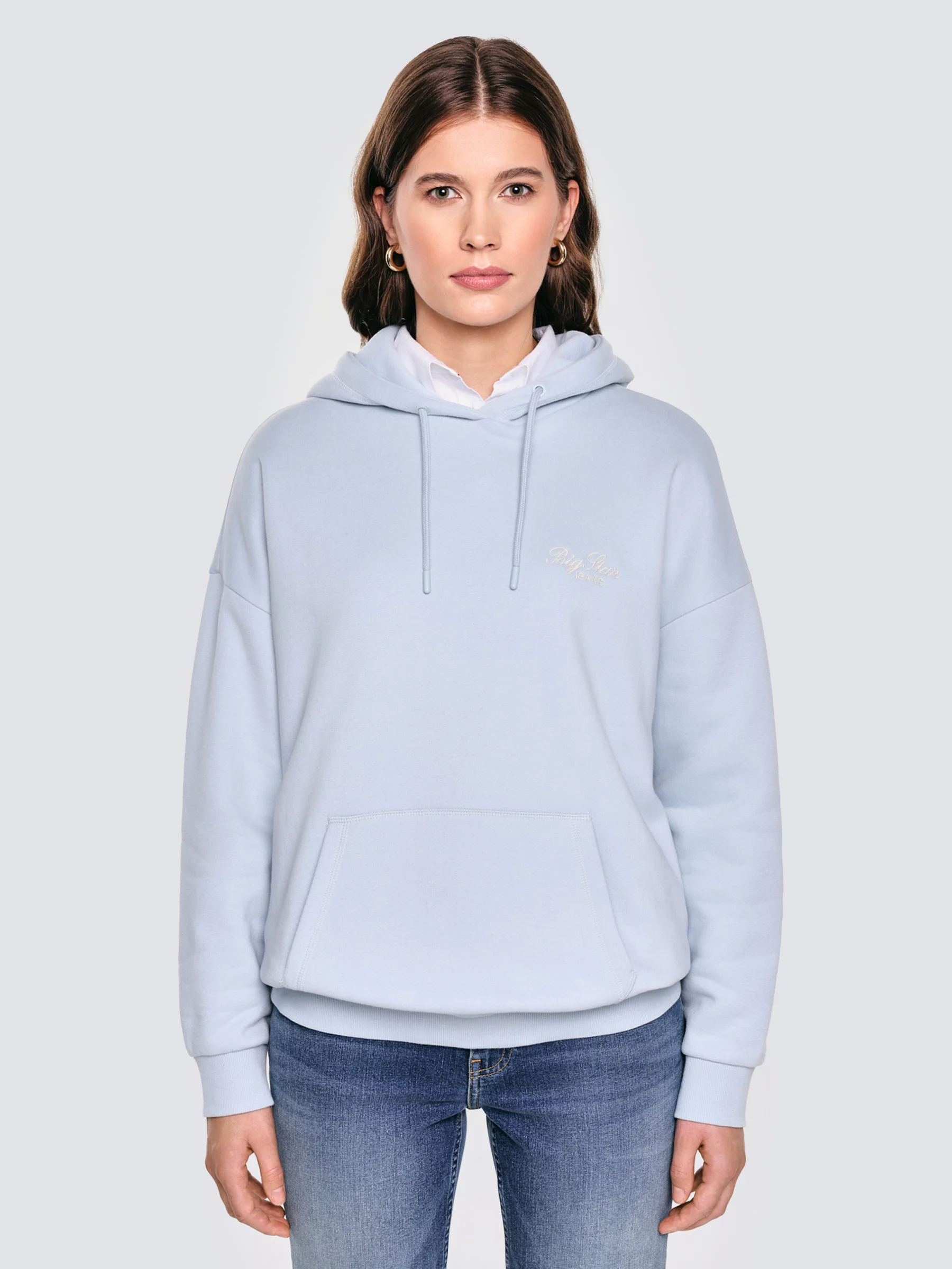 Bluza damska z kapturem błękitna Raisala 400