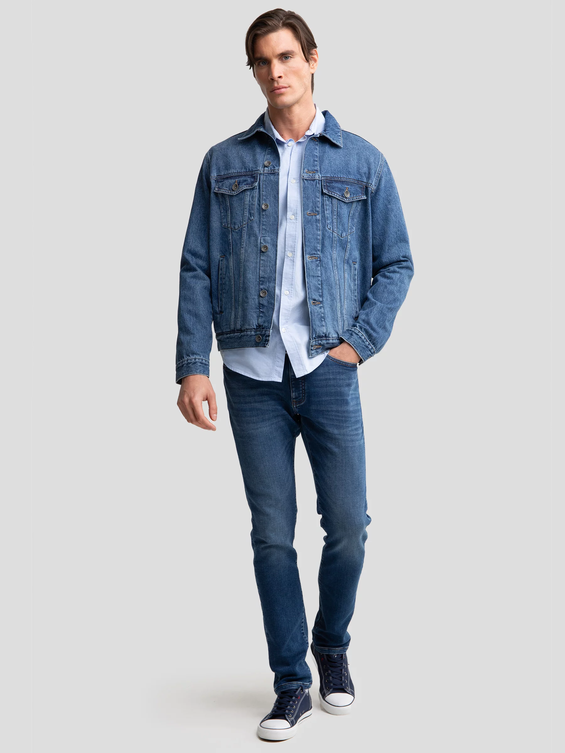 Koszula męska z tkaniny typu oxford jasnoniebieska Trixi 400