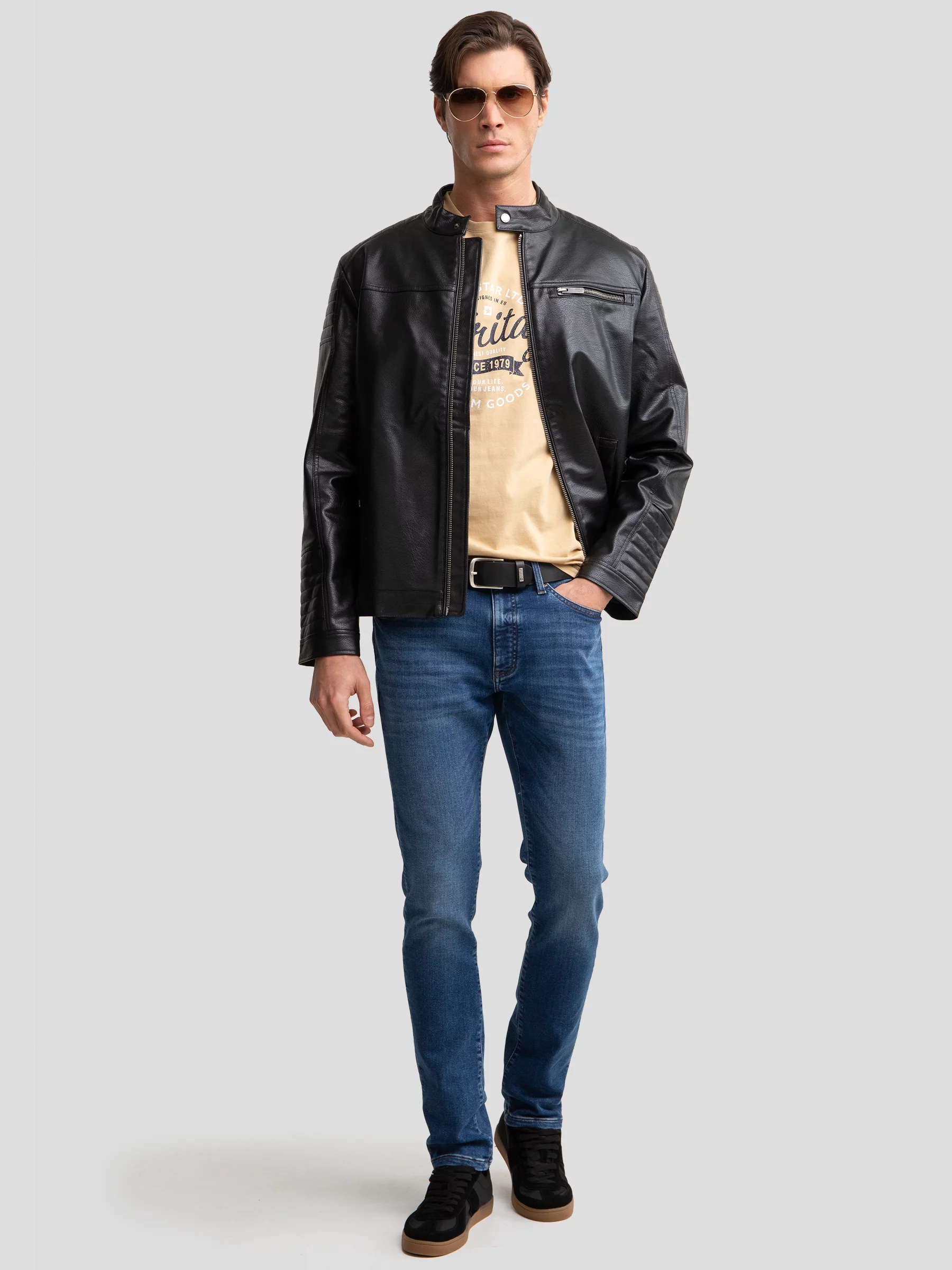 Kurtka męska biker czarna Dall 906