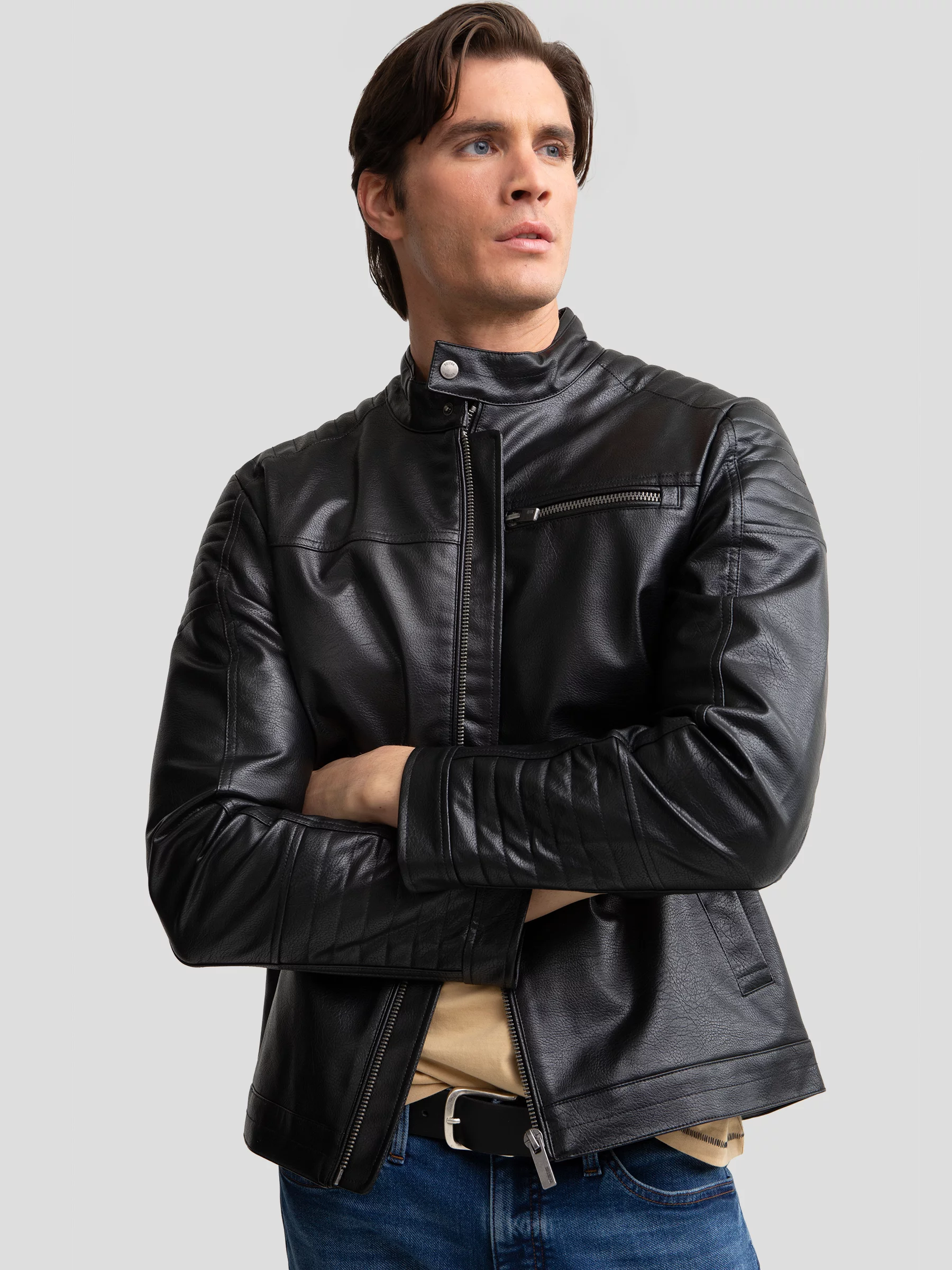 Kurtka męska biker czarna Dall 906