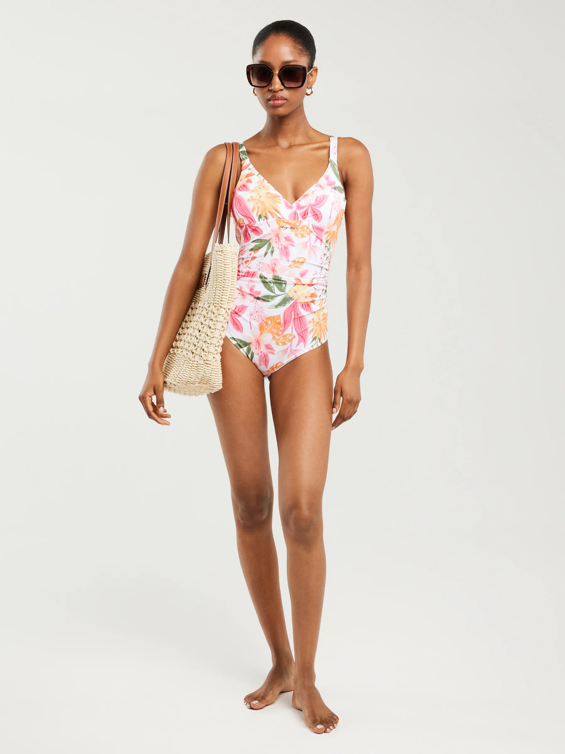 Kostium kąpielowy jednoczęściowy z motywem kwiatowym Sallsa 000