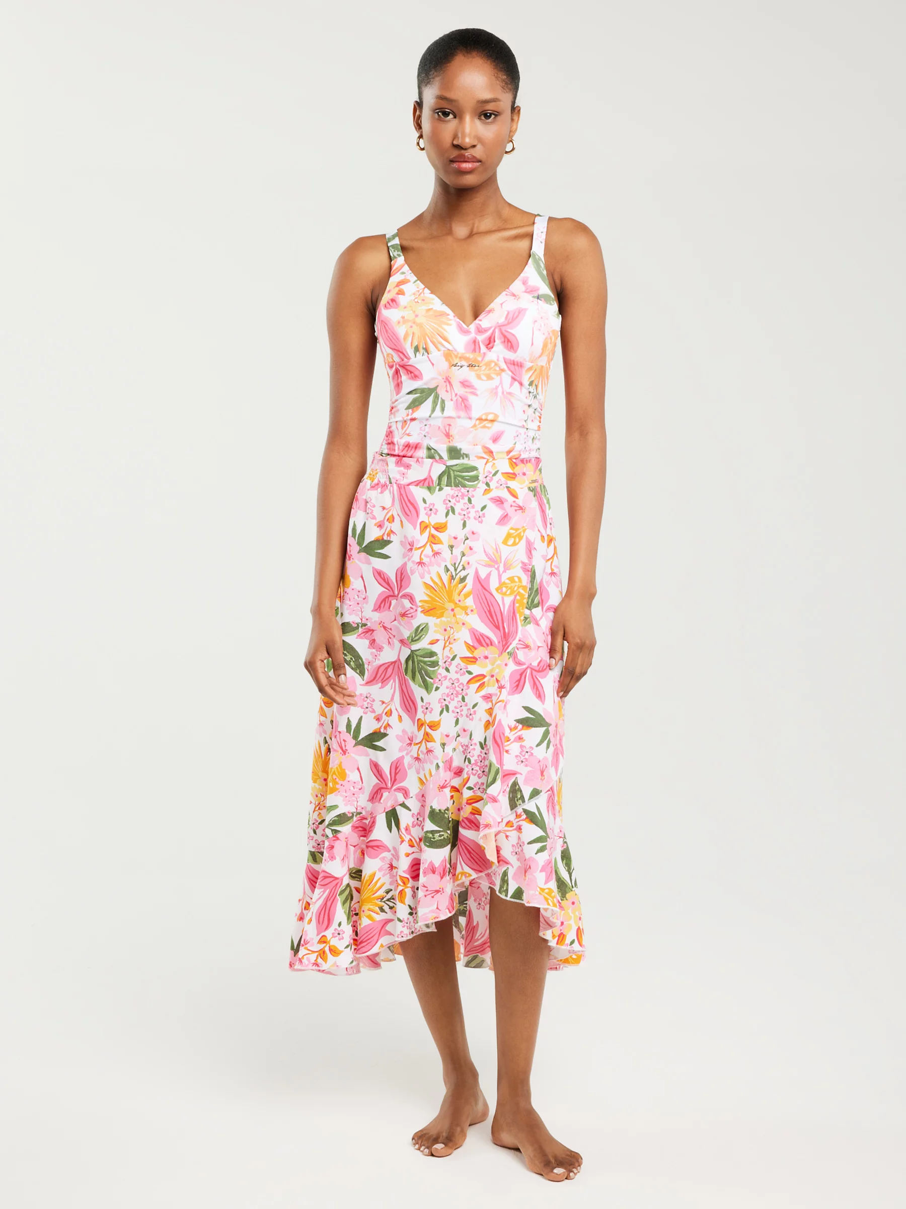 Kostium kąpielowy jednoczęściowy z motywem kwiatowym Sallsa 000