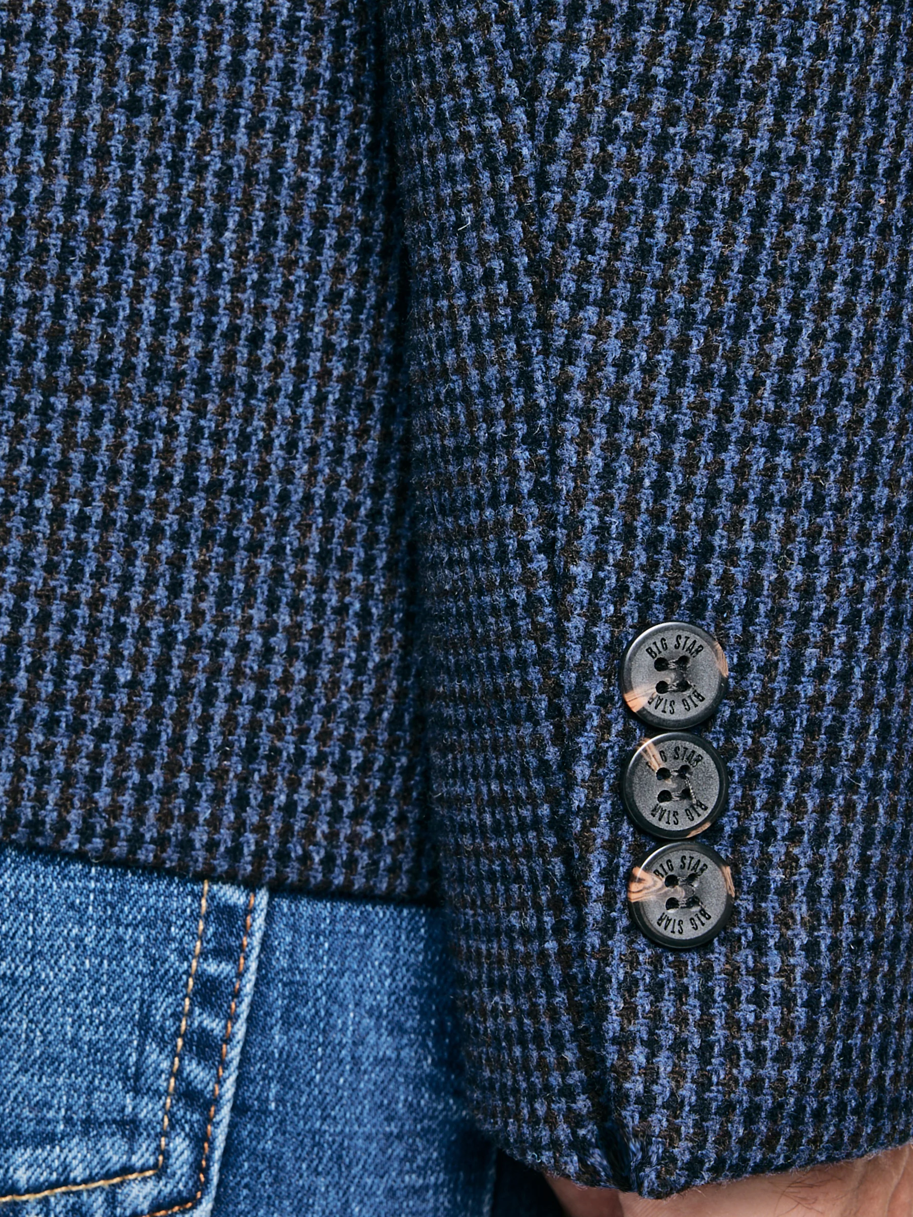 Marynarka męska z dodatkiem wełny granatowa Ares 403