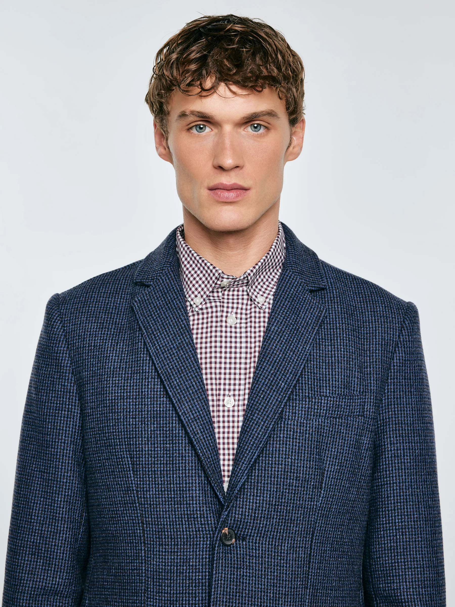 Marynarka męska z dodatkiem wełny granatowa Ares 403